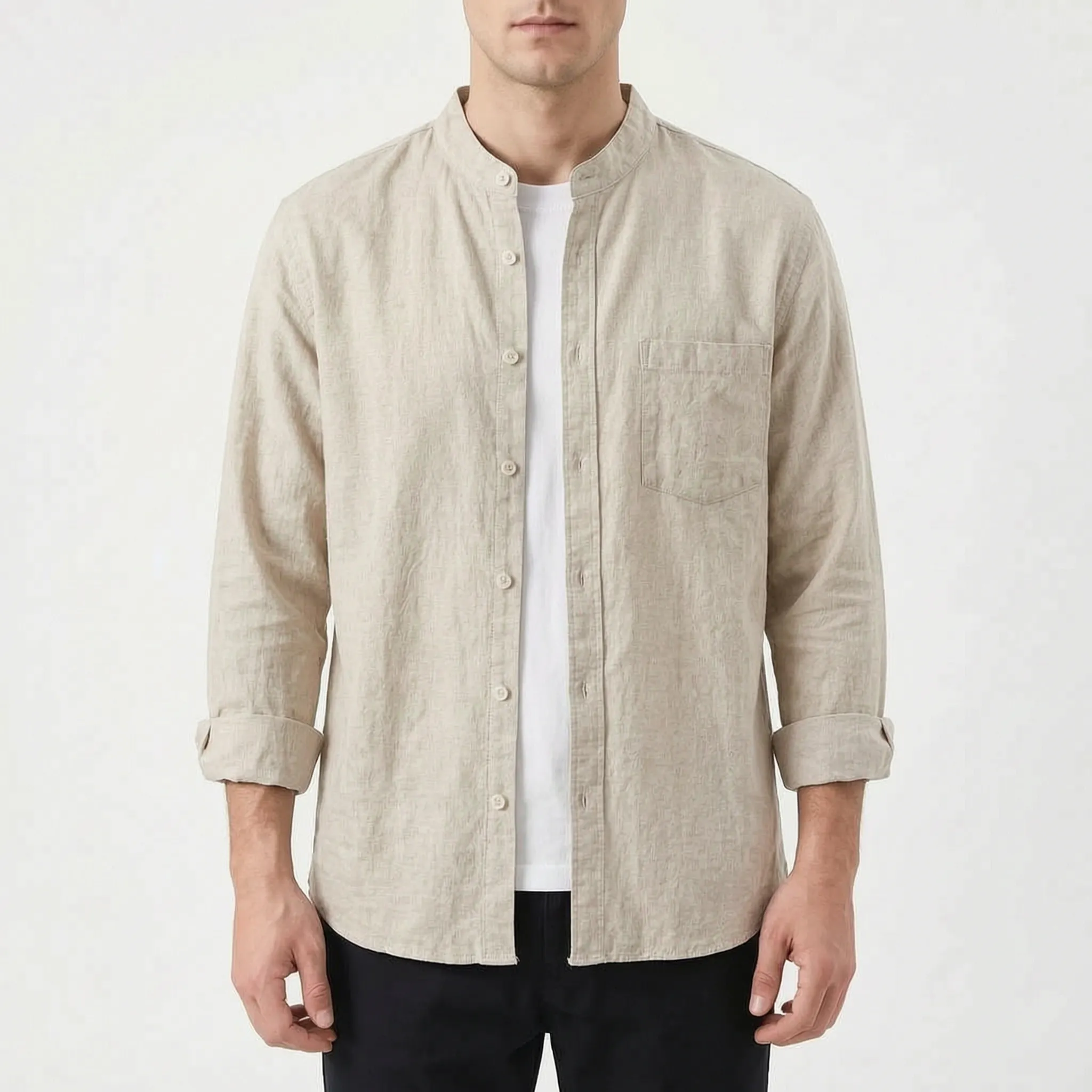 Lussoir™ -  Men's Casual Stand Collar Shirt -  Smart Casual Wear