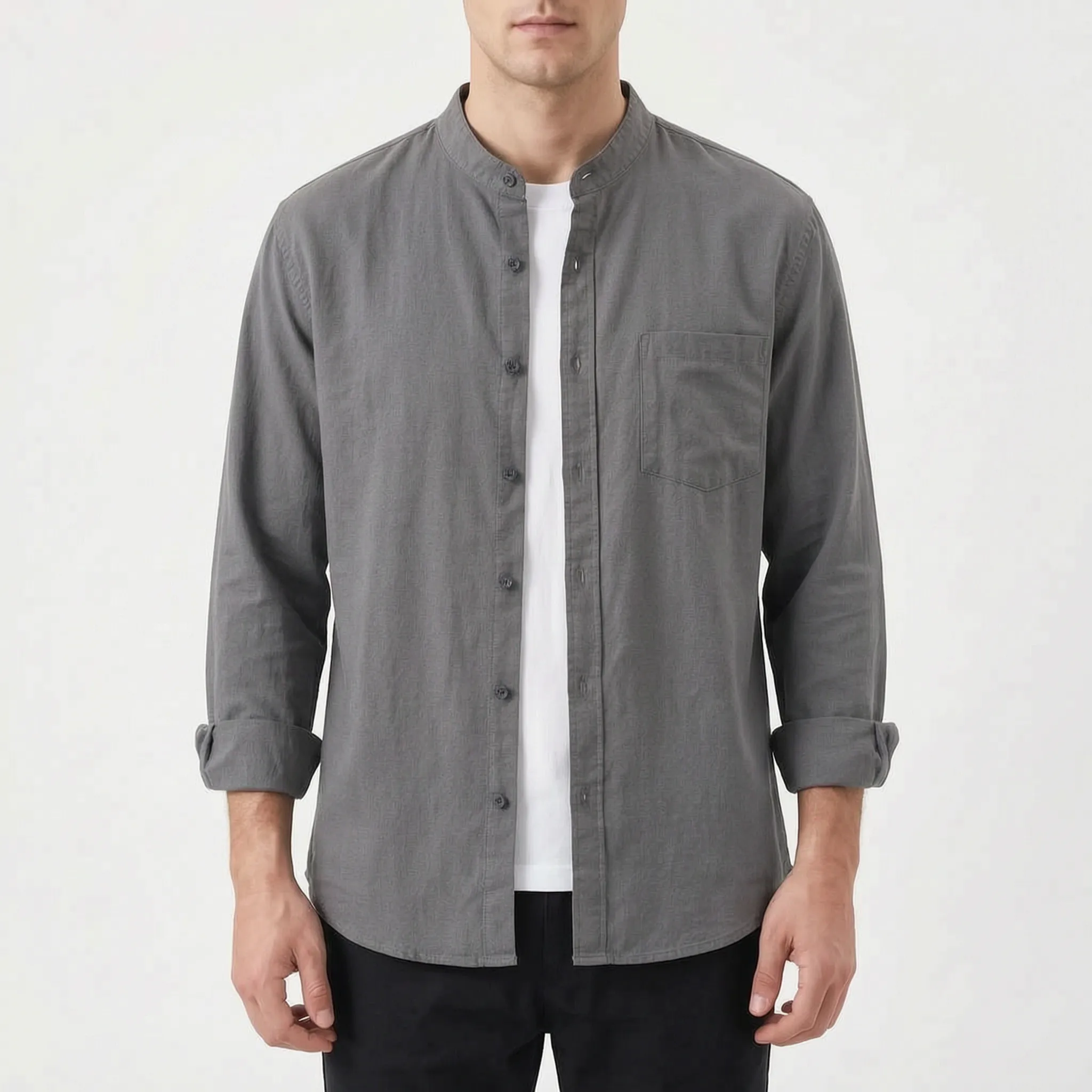 Lussoir™ -  Men's Casual Stand Collar Shirt -  Smart Casual Wear