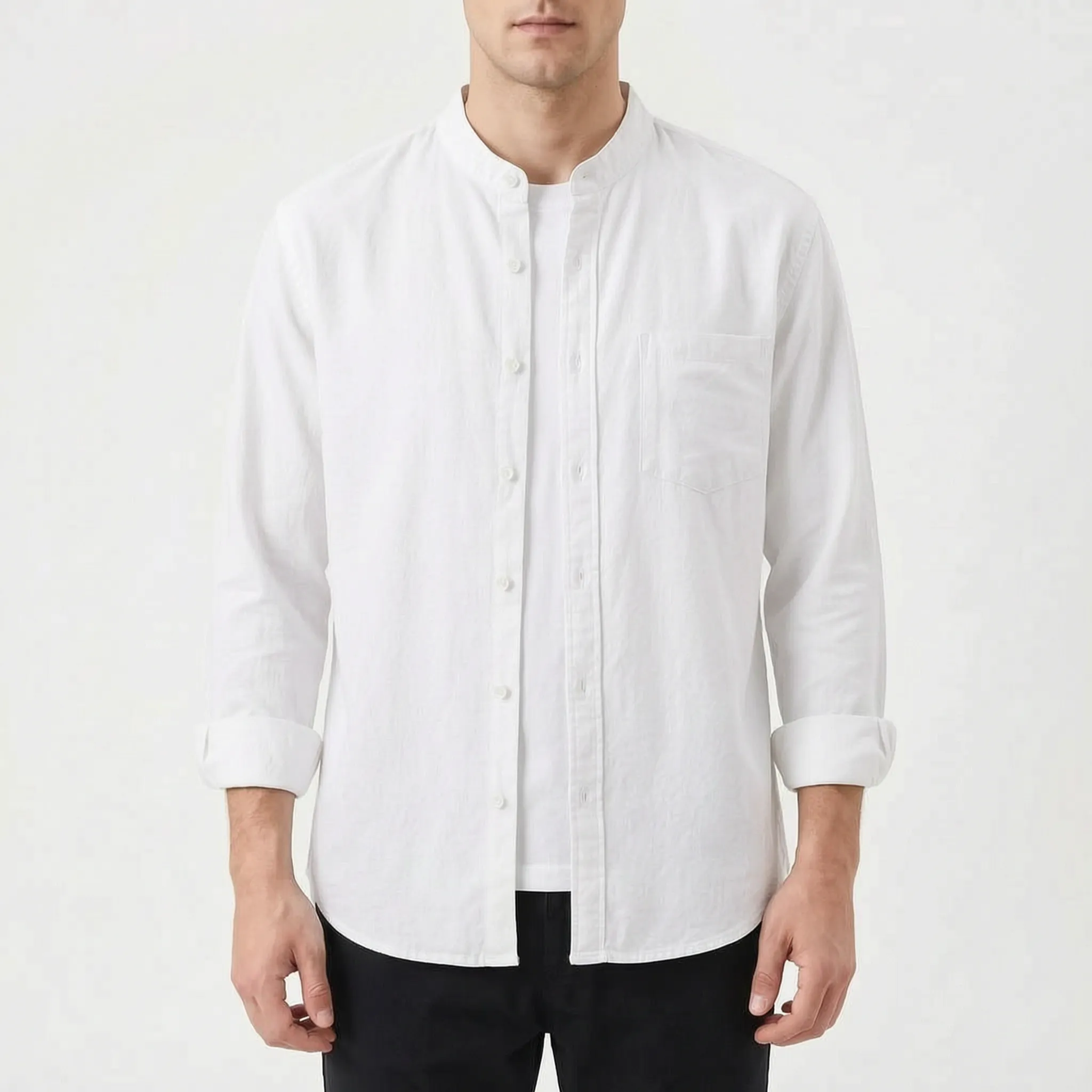 Lussoir™ -  Men's Casual Stand Collar Shirt -  Smart Casual Wear