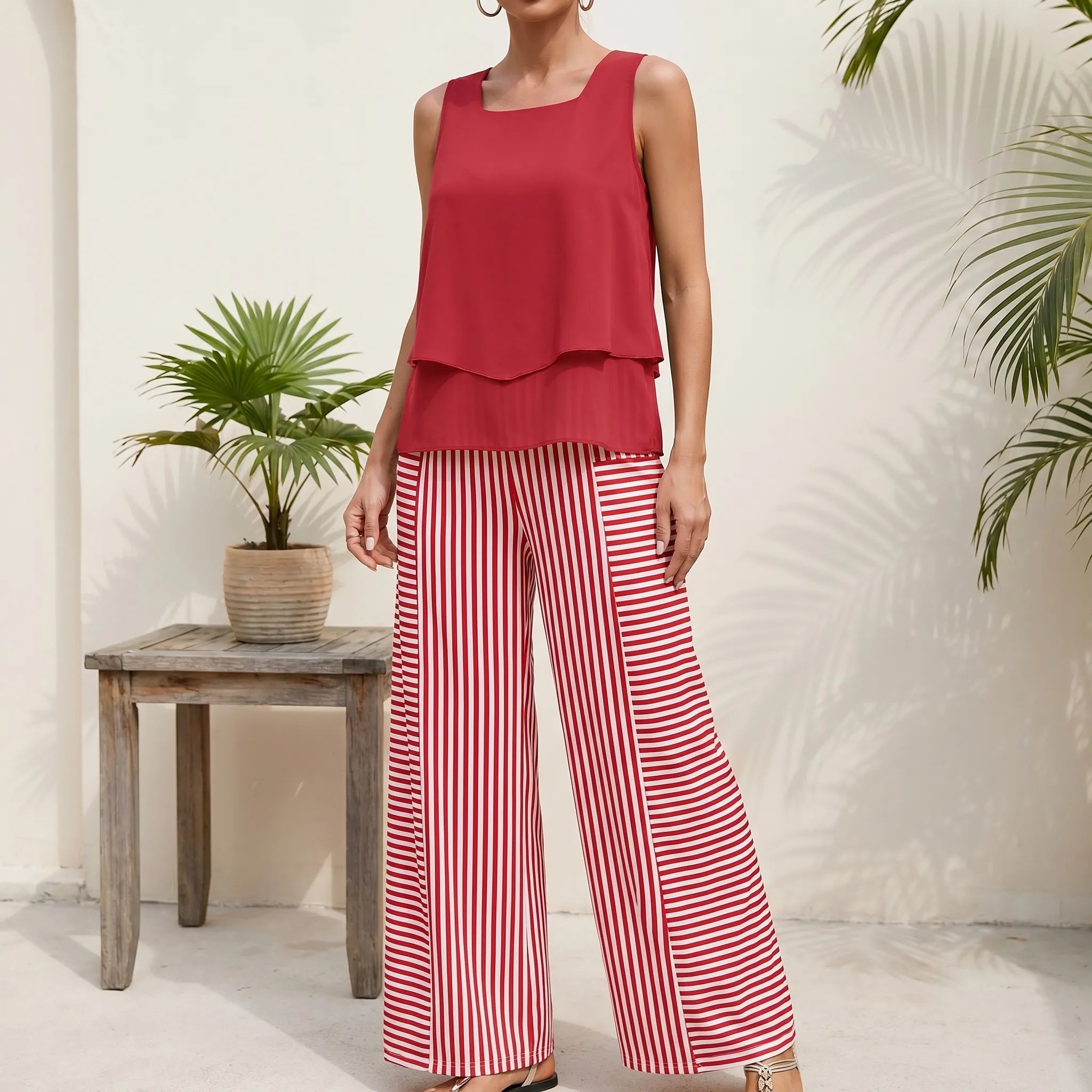 Luvian™ -  Two-Piece Wide-Leg Trouser Set -  Casual Summer Outings