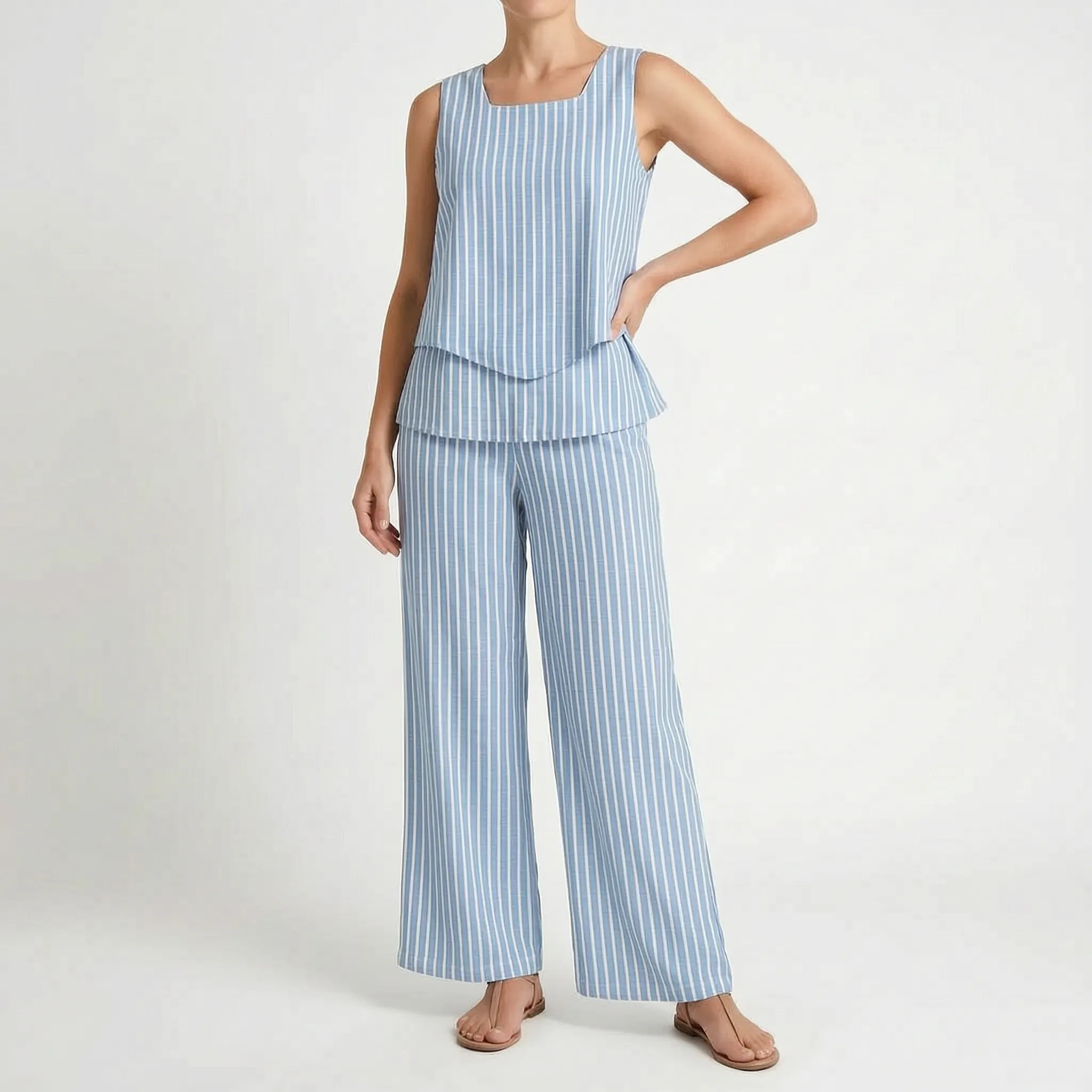 Luvian™ -  Two-Piece Wide-Leg Trouser Set -  Casual Summer Outings