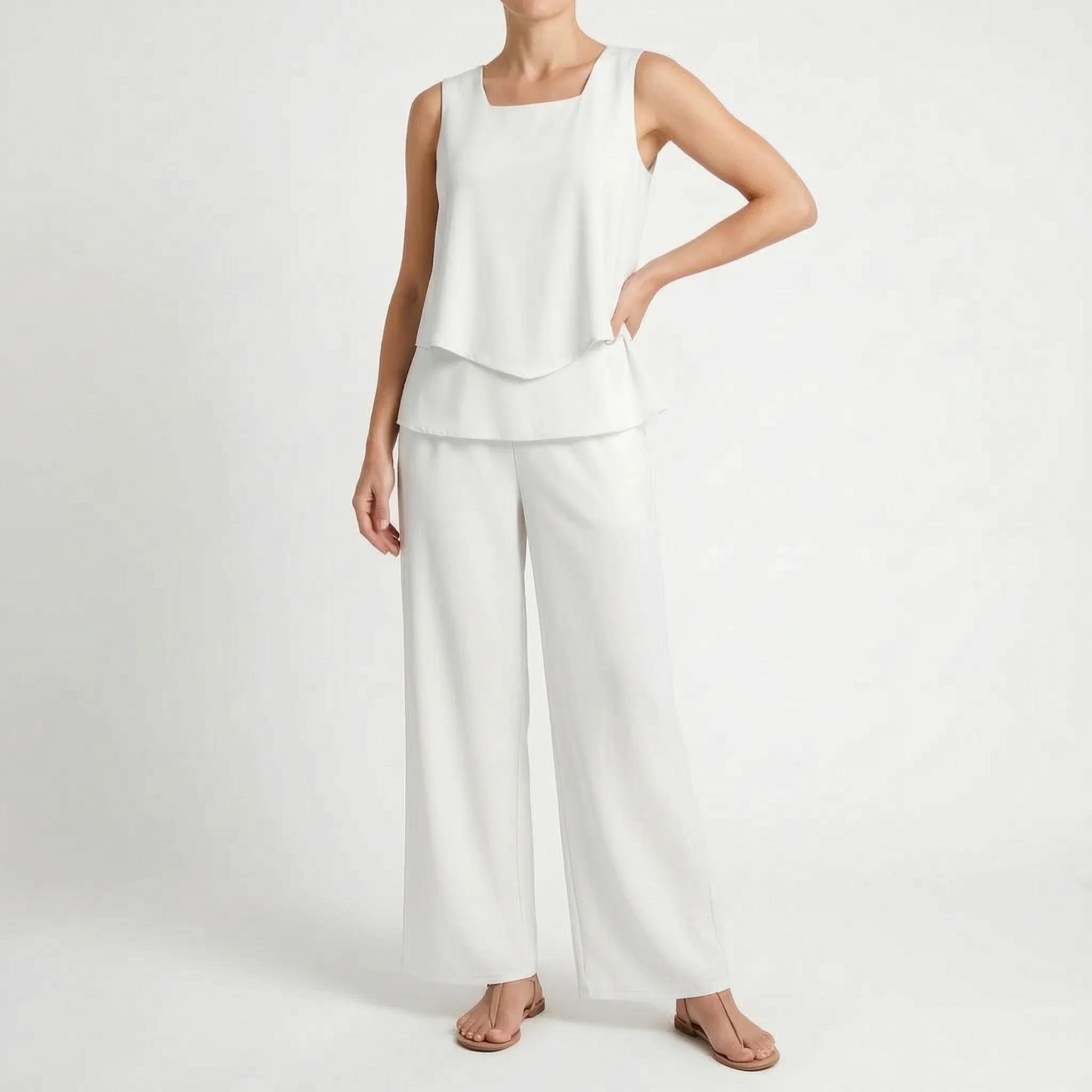 Luvian™ -  Two-Piece Wide-Leg Trouser Set -  Casual Summer Outings