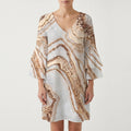 Marbela™ -  V-Neck Flared Sleeve Mini Dress -  Casual Daytime Outings
