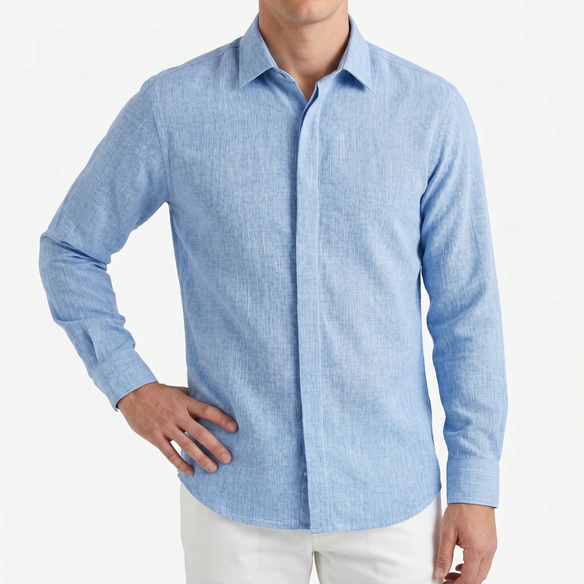 Maridox™ -  Men's Textured Long-Sleeve Shirt -  Smart-Casual Styling