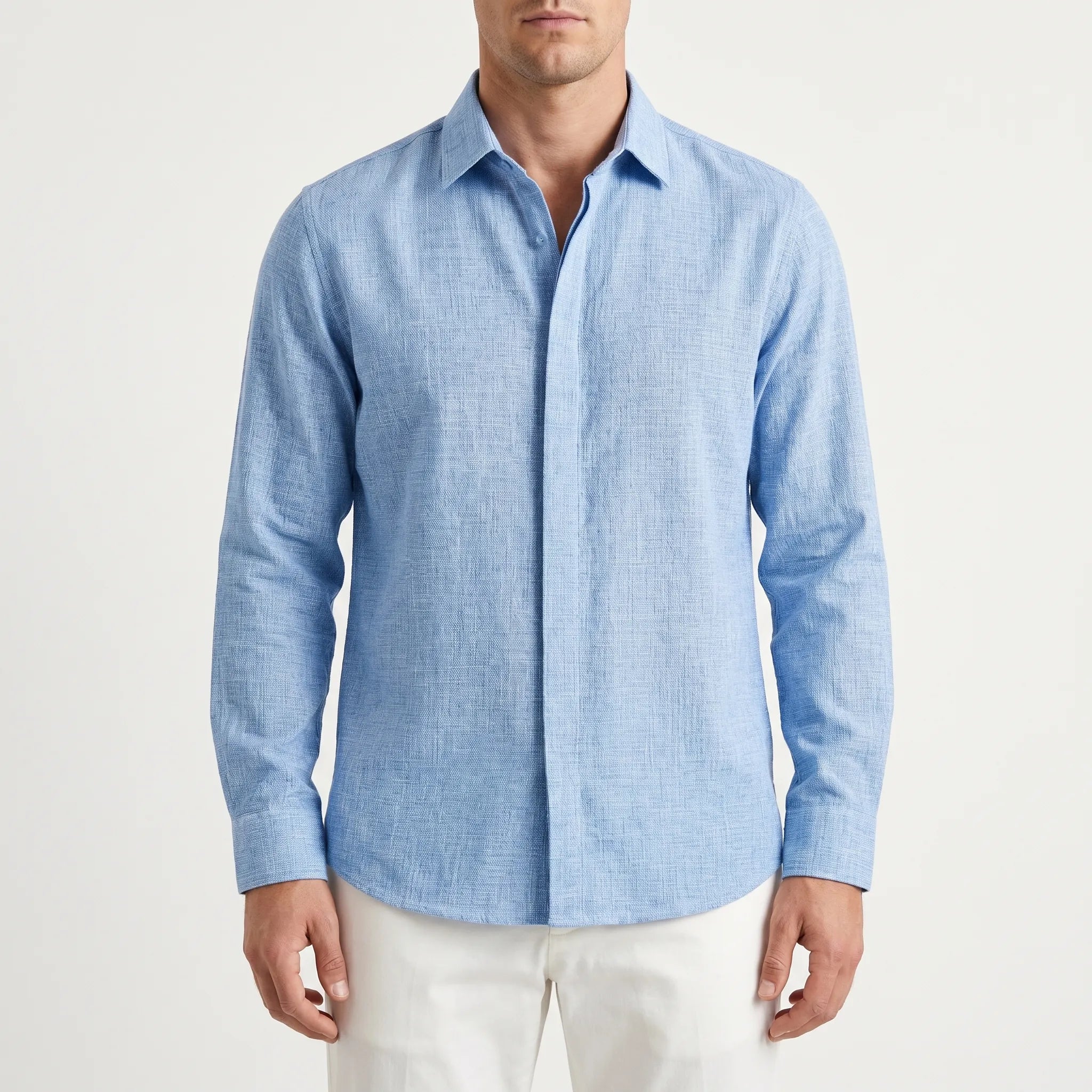 Maridox™ -  Men's Textured Long-Sleeve Shirt -  Smart-Casual Styling