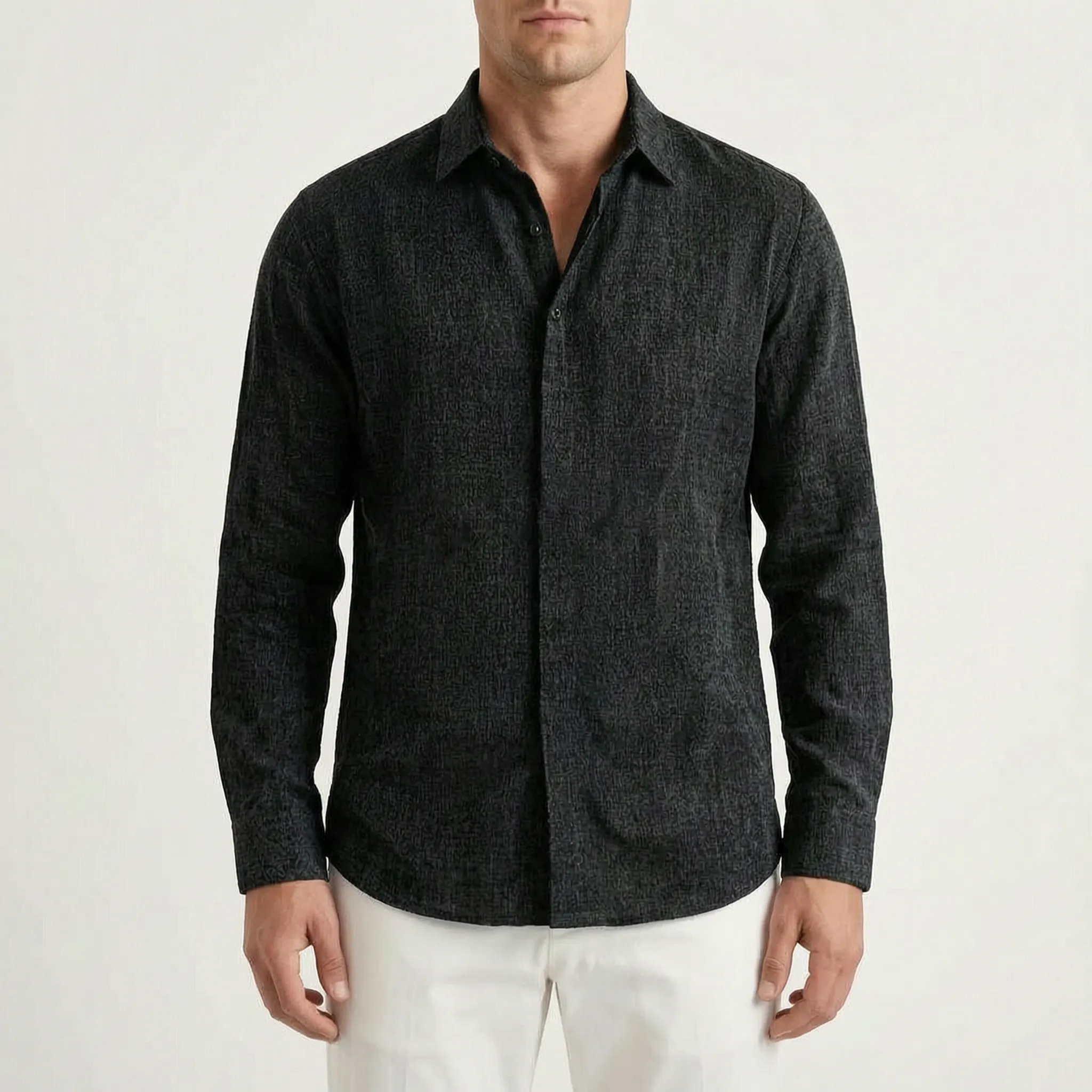 Maridox™ -  Men's Textured Long-Sleeve Shirt -  Smart-Casual Styling