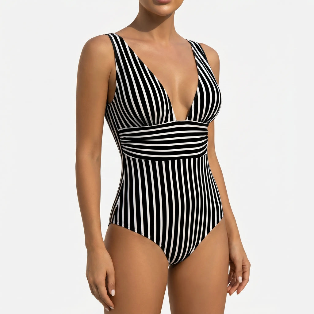 Marilla™ -  Striped One-Piece Swimsuit -  Swimming In Pools
