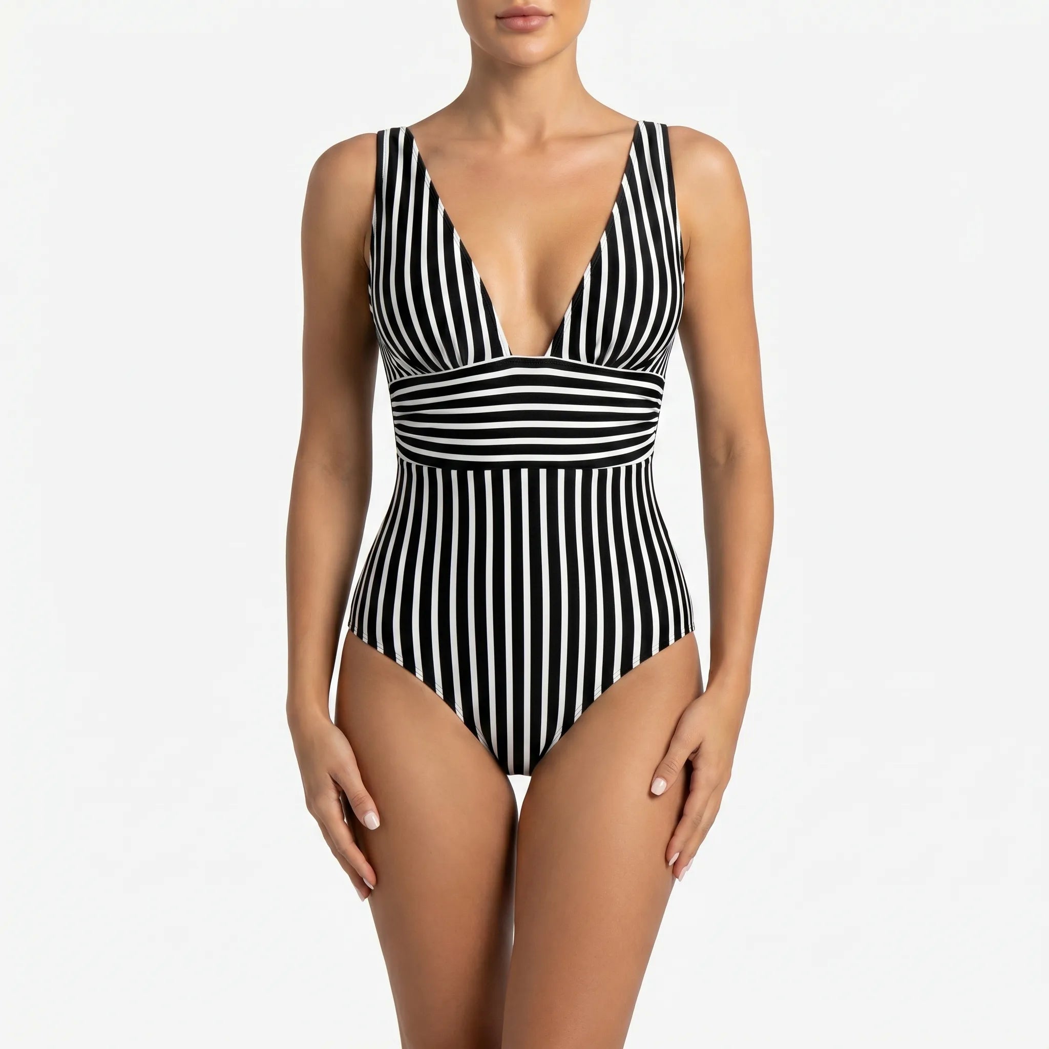 Marilla™ -  Striped One-Piece Swimsuit -  Swimming In Pools