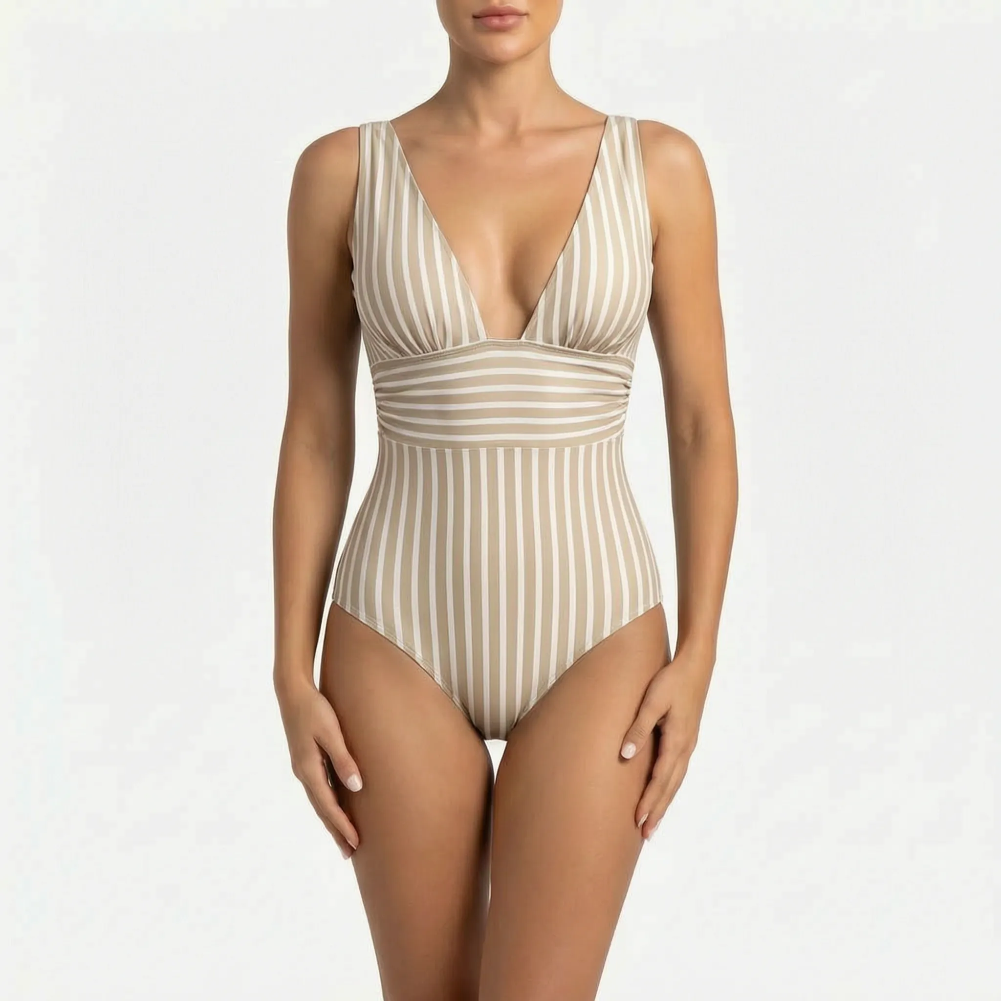Marilla™ -  Striped One-Piece Swimsuit -  Swimming In Pools