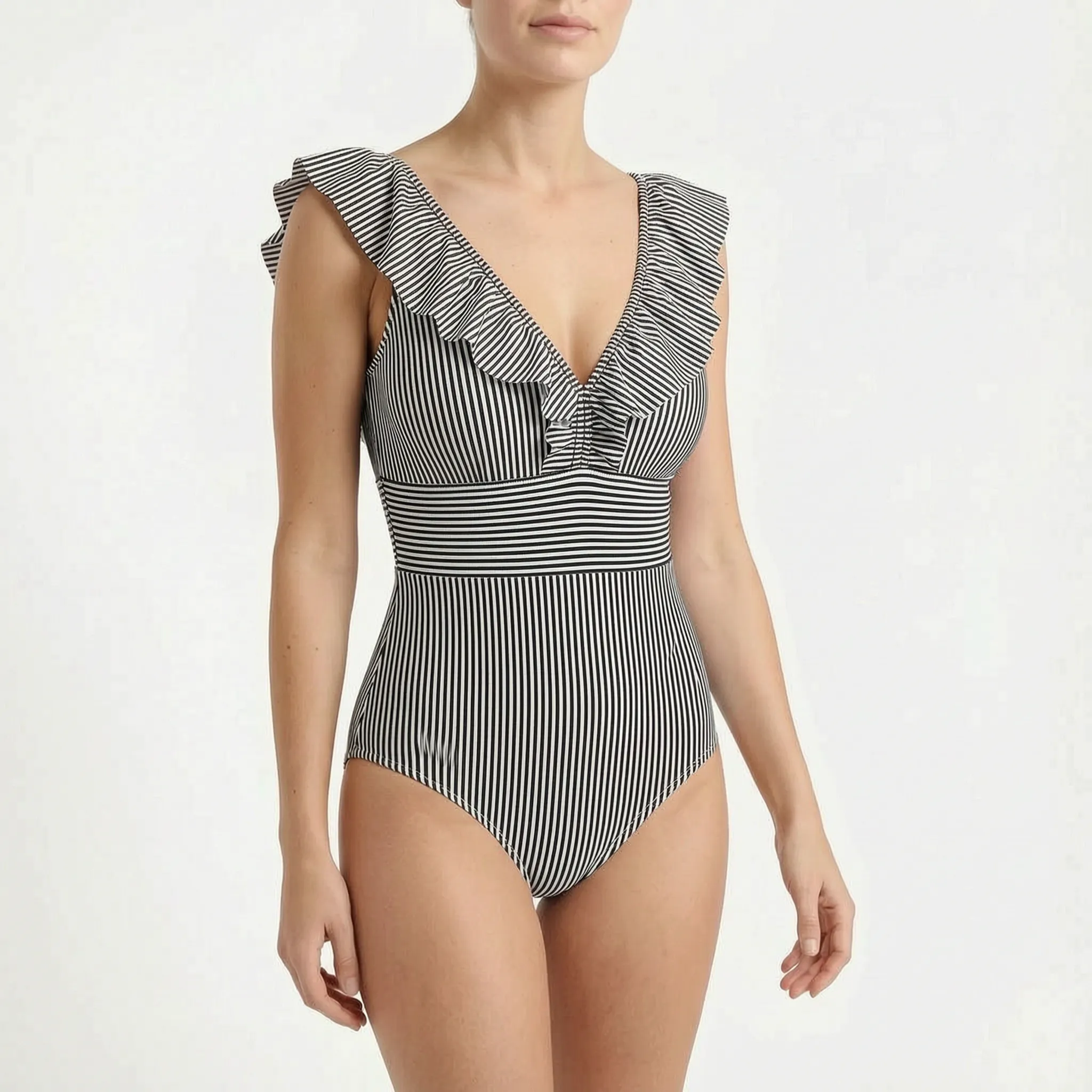Marisea™ -  Striped One-Piece Swimsuit -  Beach Holidays