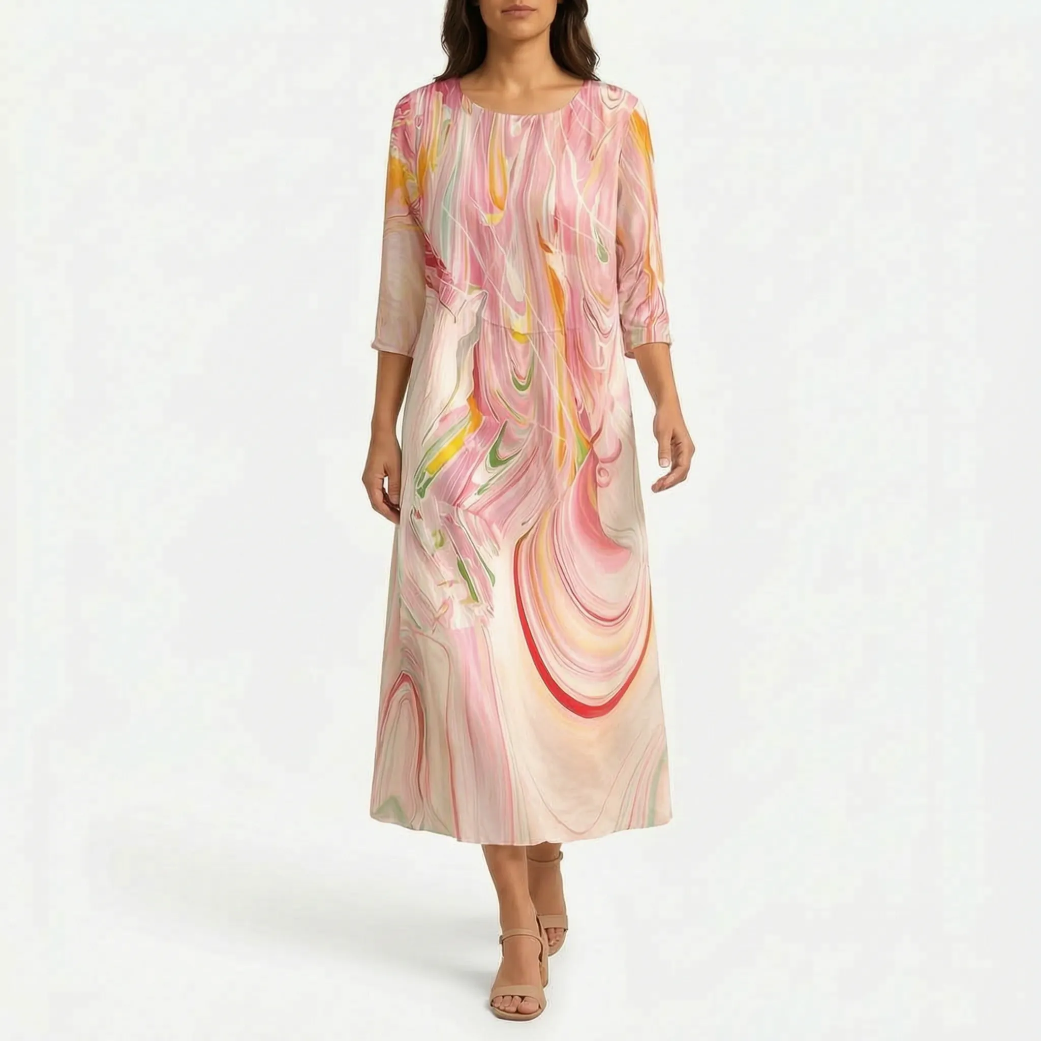 Midalis™ -  Floral Print Midi Dress -  Casual Daytime Outings