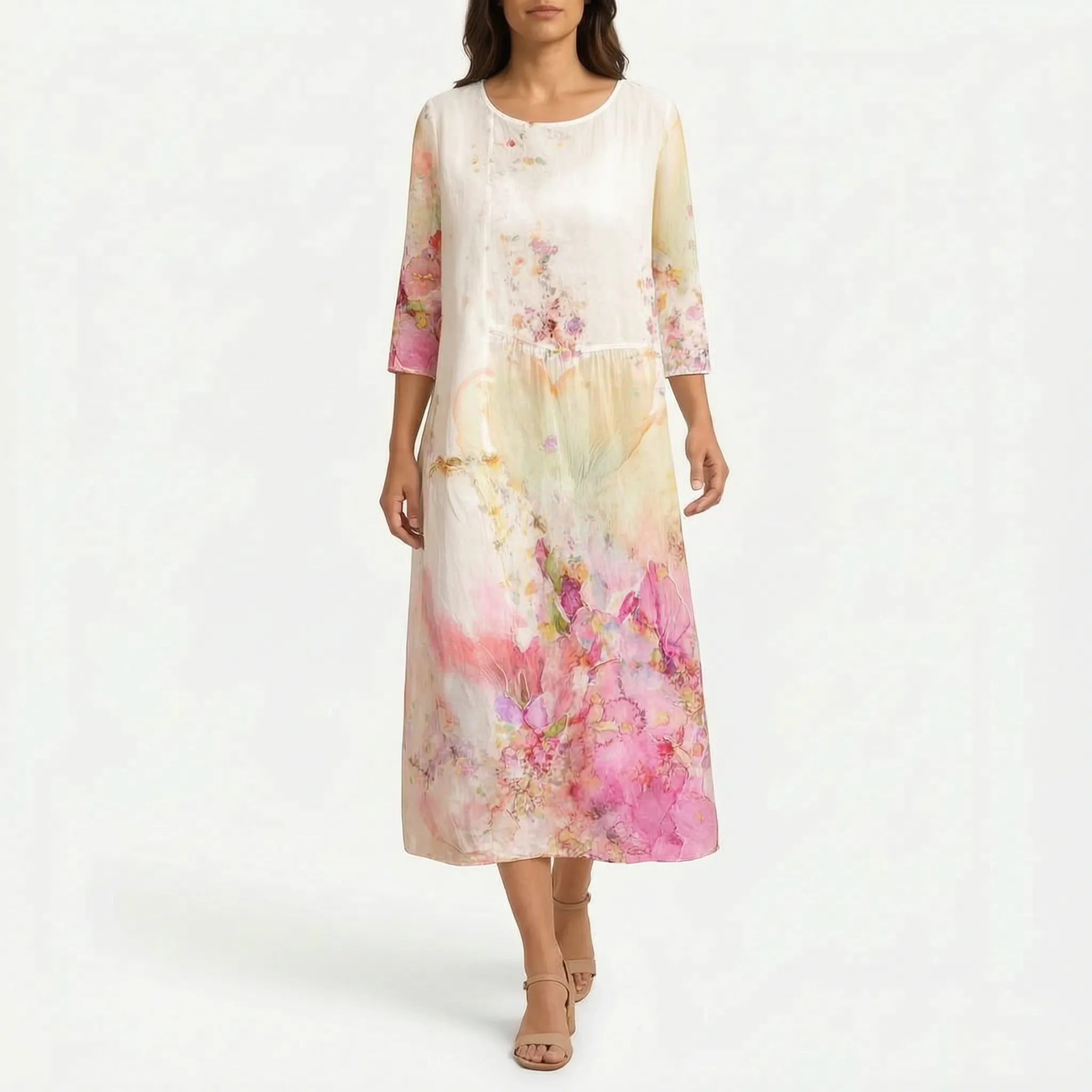 Midalis™ -  Floral Print Midi Dress -  Casual Daytime Outings