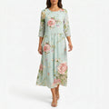 Midalis™ -  Floral Print Midi Dress -  Casual Daytime Outings