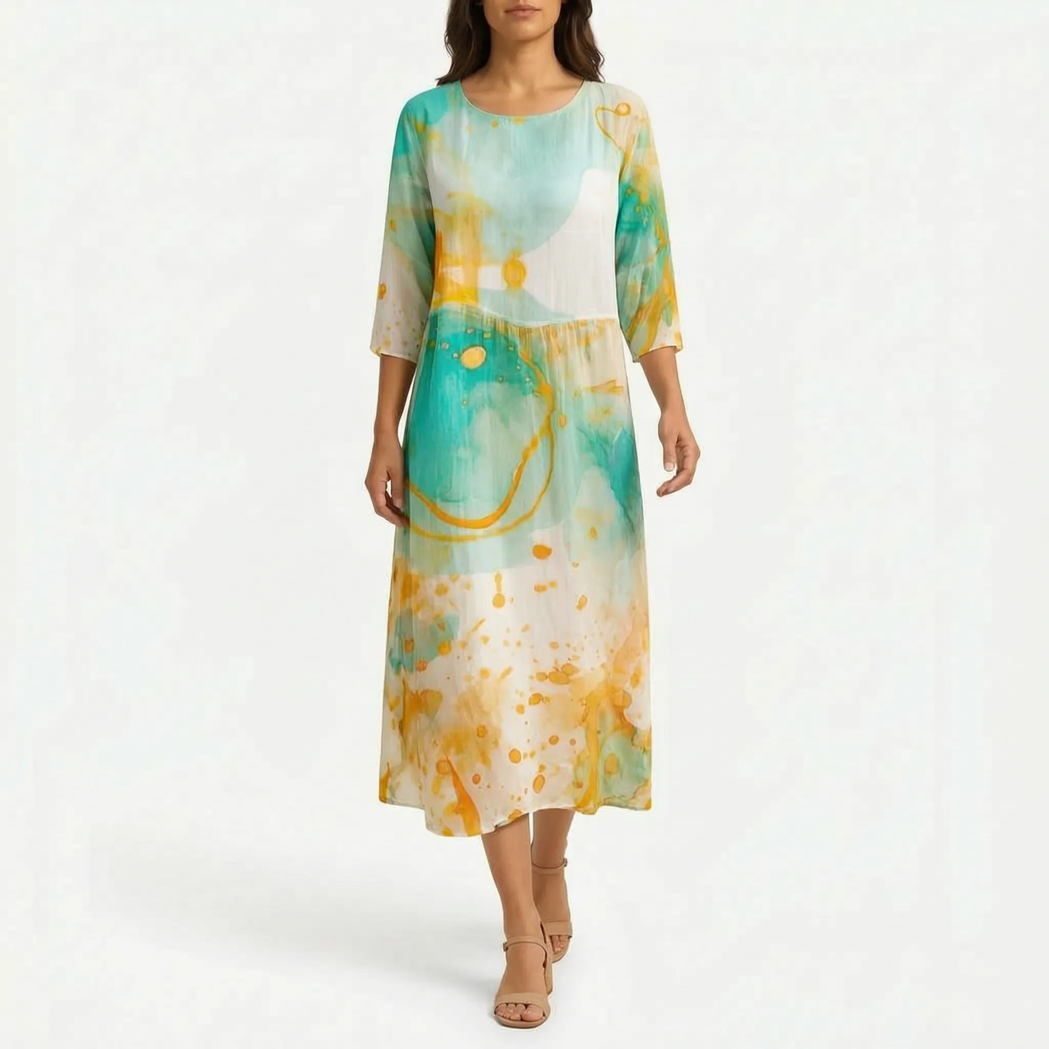 Midalis™ -  Floral Print Midi Dress -  Casual Daytime Outings