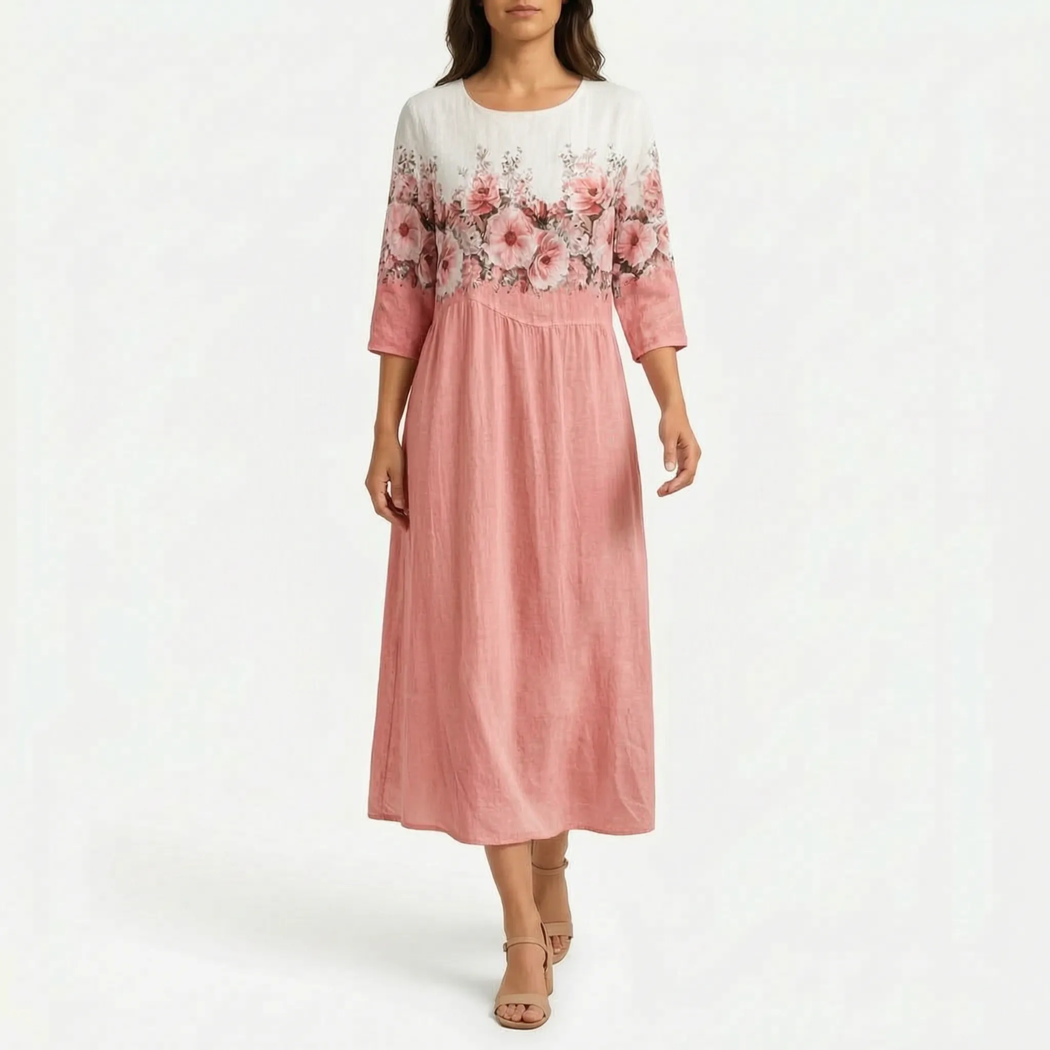 Midalis™ -  Floral Print Midi Dress -  Casual Daytime Outings