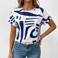 Motifra™ -  Abstract Print Top -  Everyday Casual Wear