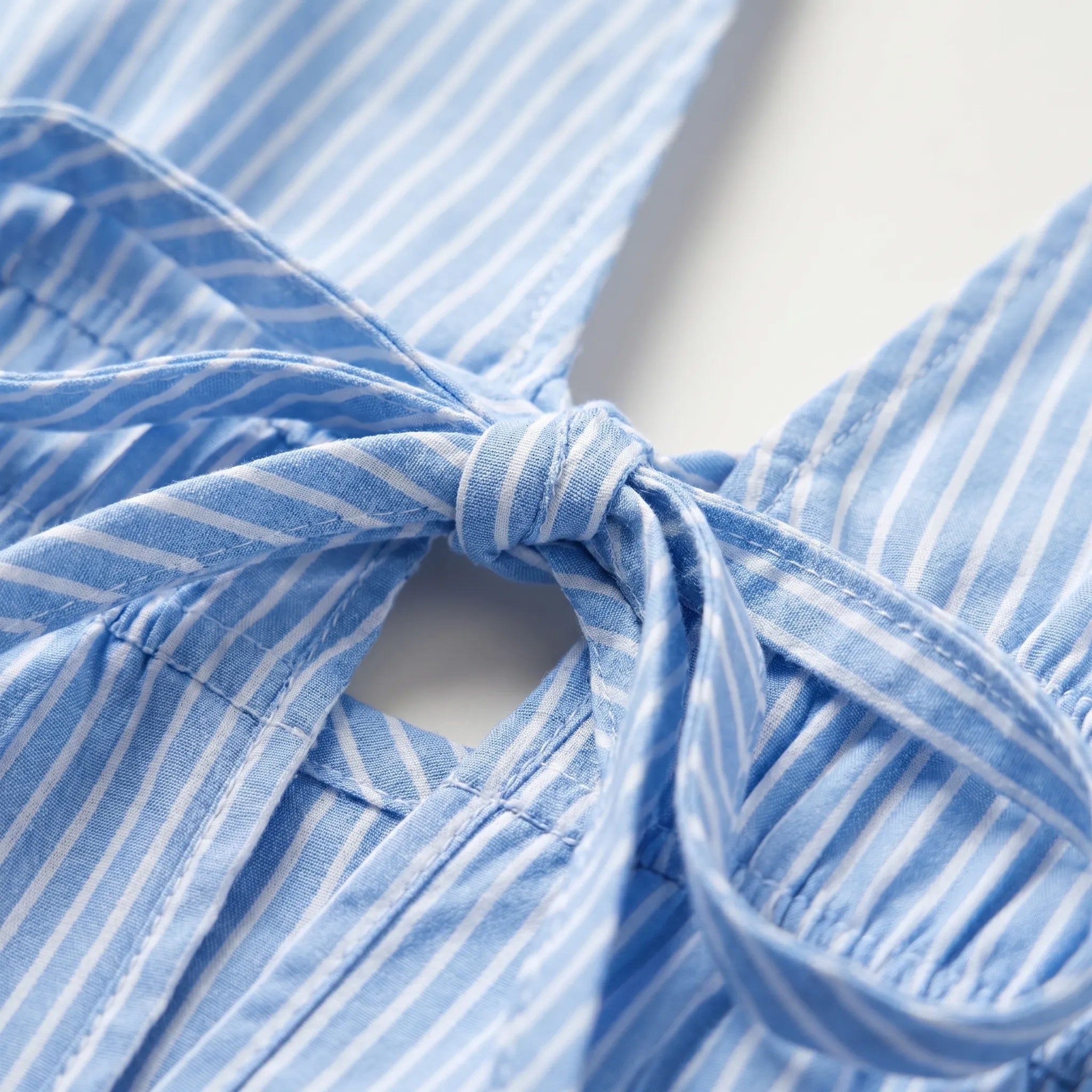 Nautique™ -  Striped Peplum Tie-Front Blouse -  Warm Weather Styling