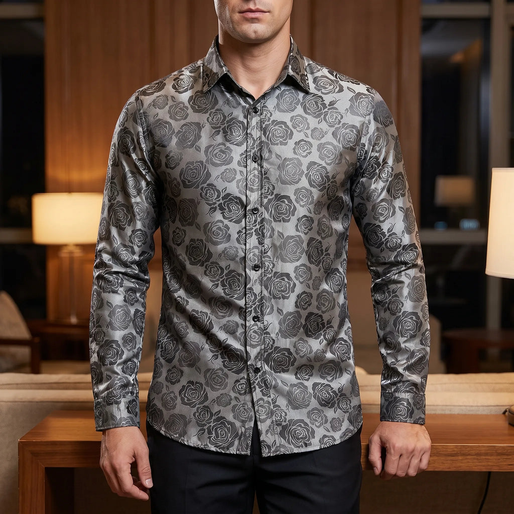 Noctrin™ -  Glossy Long Sleeve Shirt -  Evening Dinners