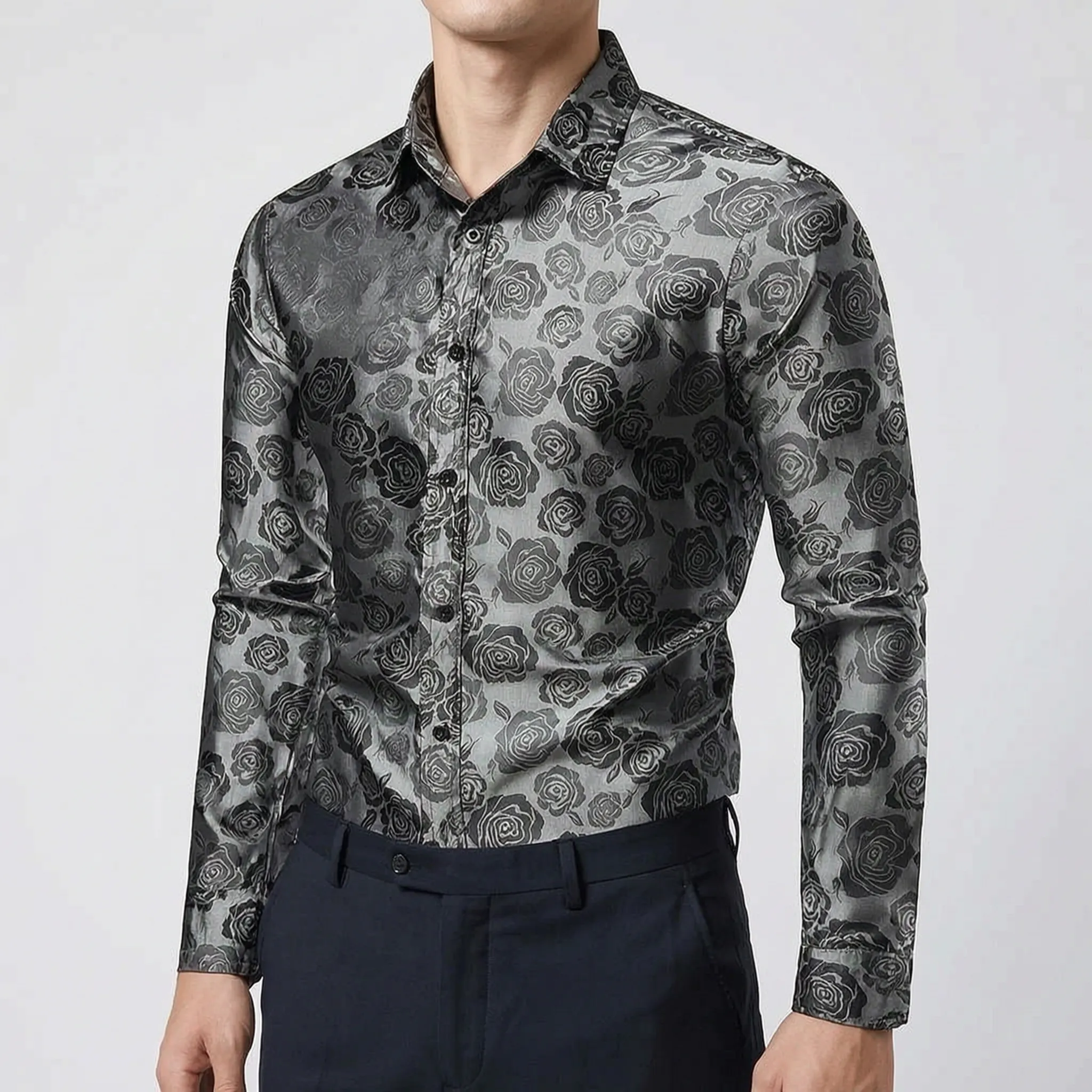 Noctrin™ -  Glossy Long Sleeve Shirt -  Evening Dinners