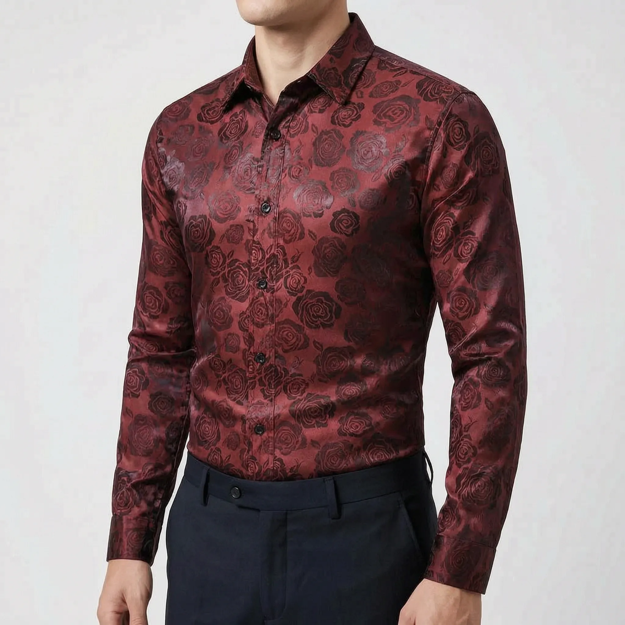 Noctrin™ -  Glossy Long Sleeve Shirt -  Evening Dinners