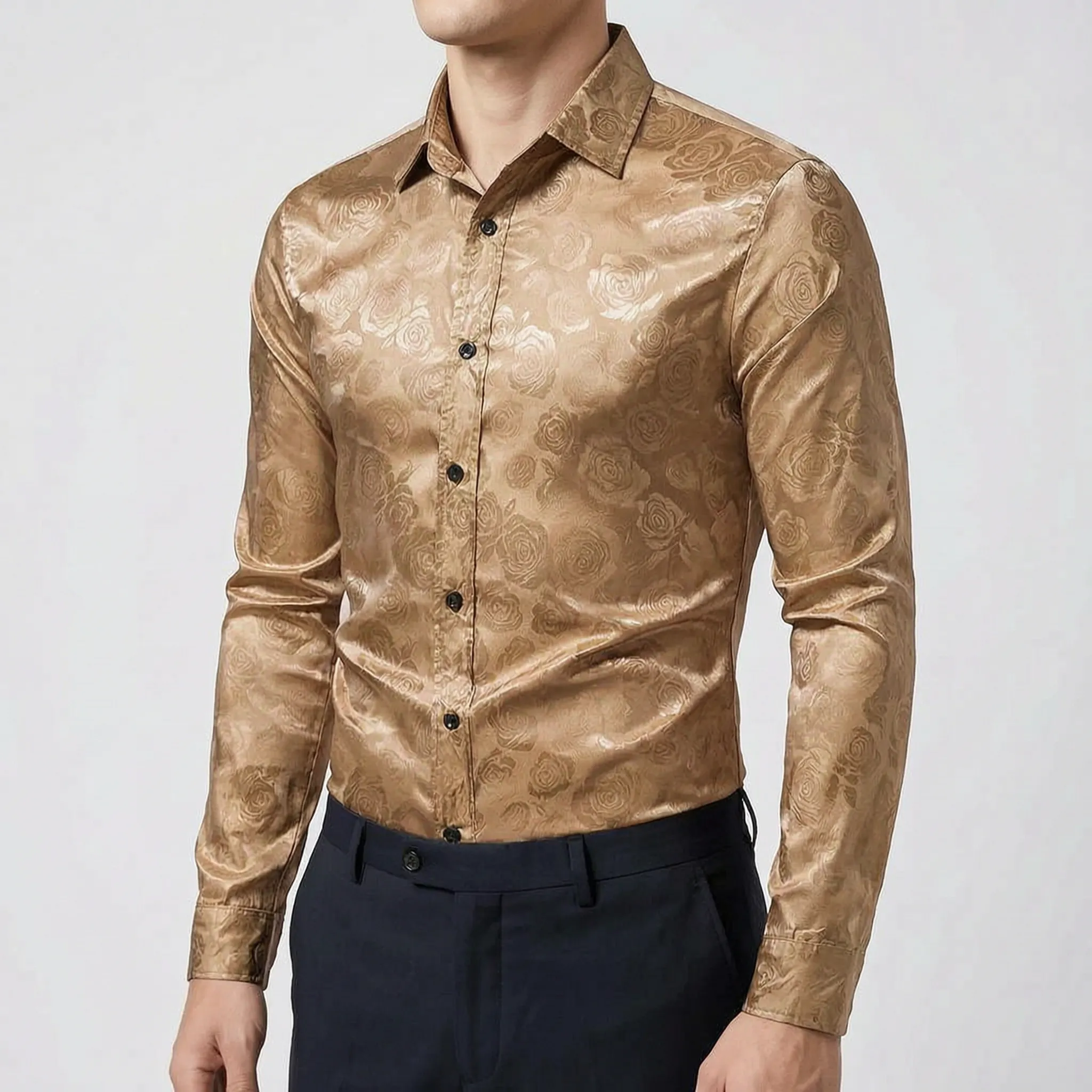 Noctrin™ -  Glossy Long Sleeve Shirt -  Evening Dinners