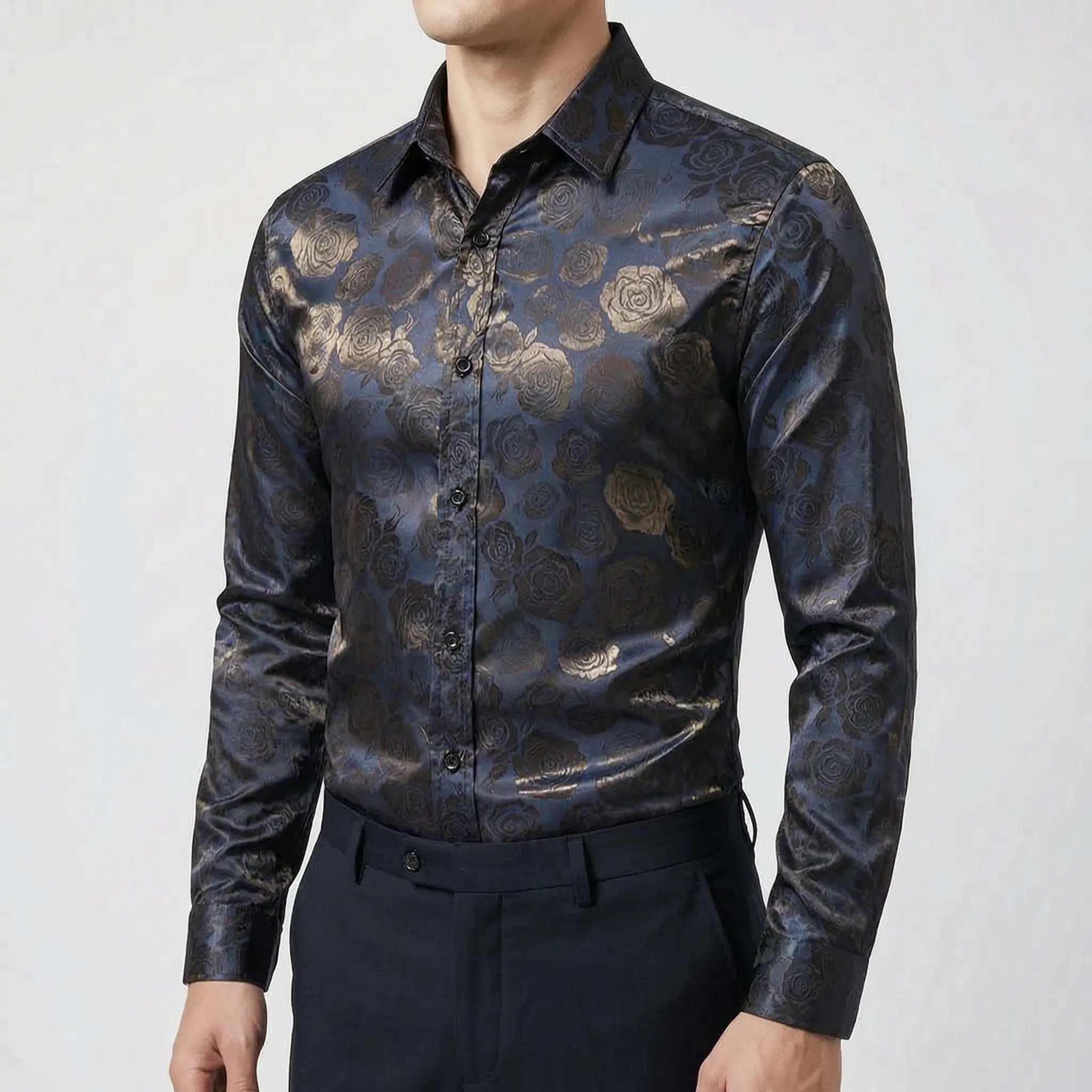 Noctrin™ -  Glossy Long Sleeve Shirt -  Evening Dinners