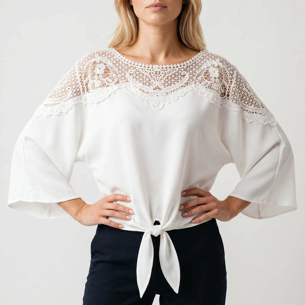 Novalia™ -  Relaxed Fit Long Sleeve Blouse -  Evening Dinner Dates