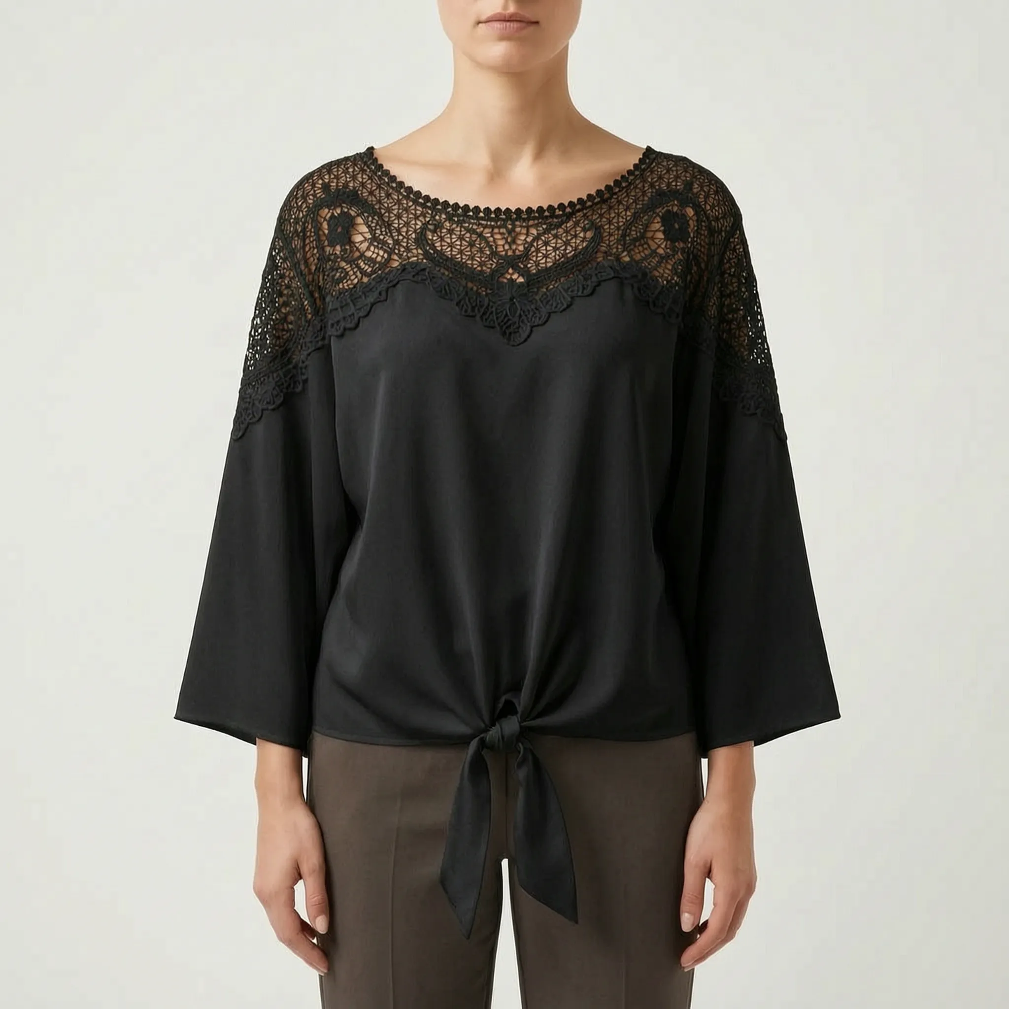 Novalia™ -  Relaxed Fit Long Sleeve Blouse -  Evening Dinner Dates
