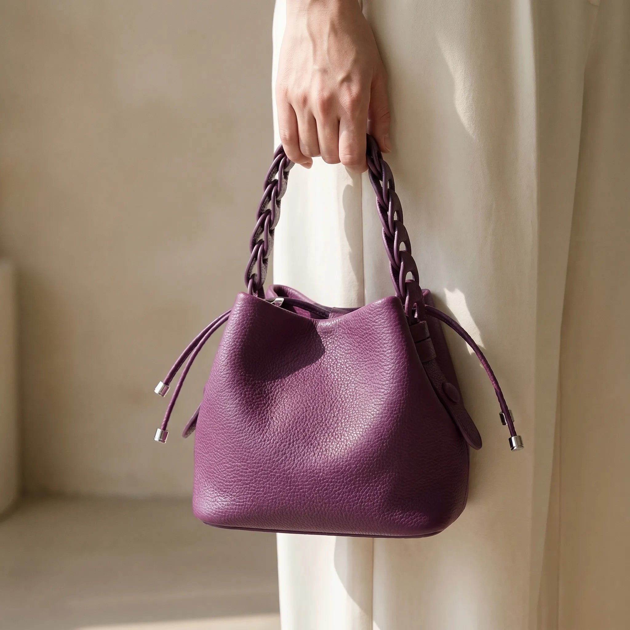Novano™ -  Compact Textured Bucket Bag -  Carrying Daily Essentials