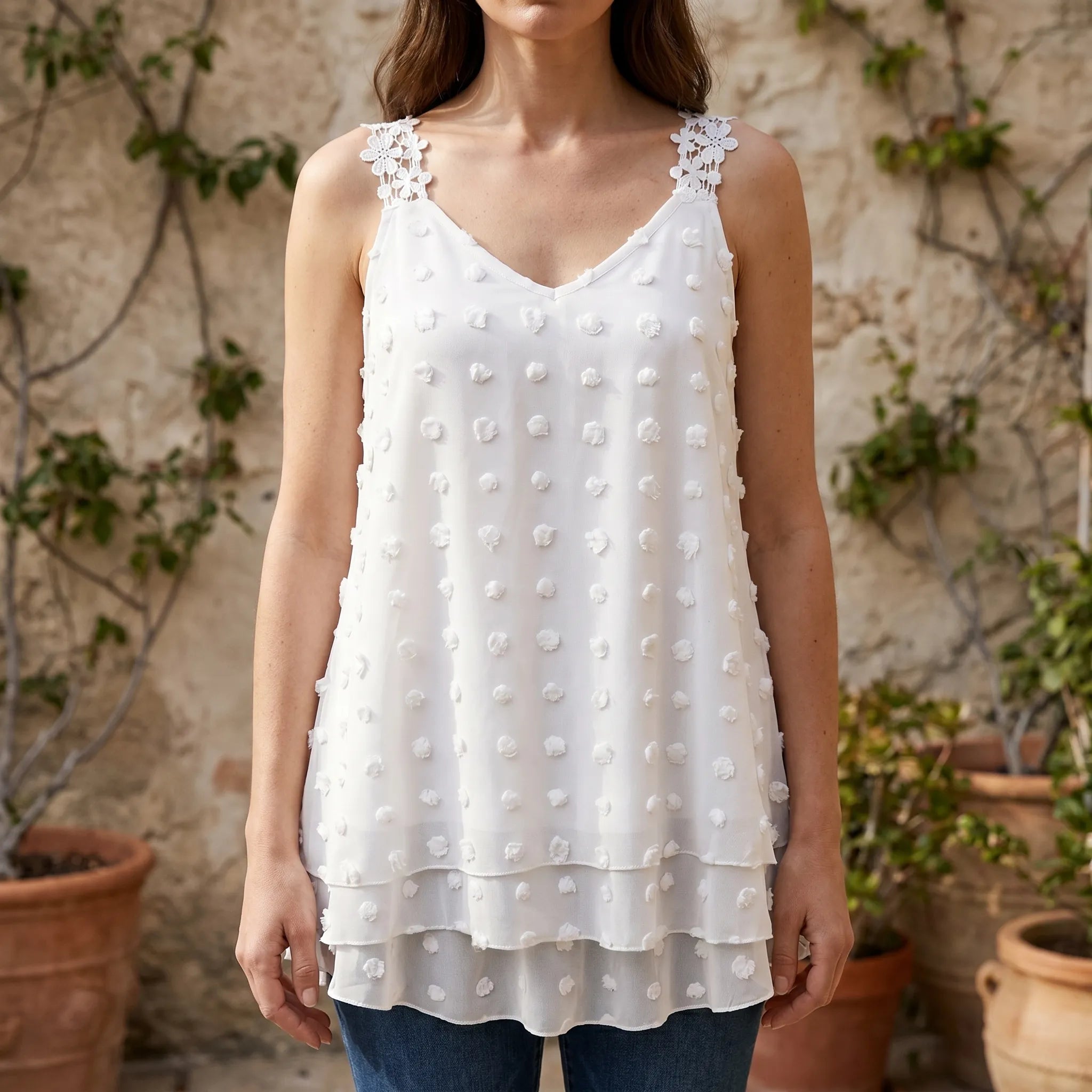 Nuvina™ -  Textured Sleeveless Summer Top -  Warm Weather Outings
