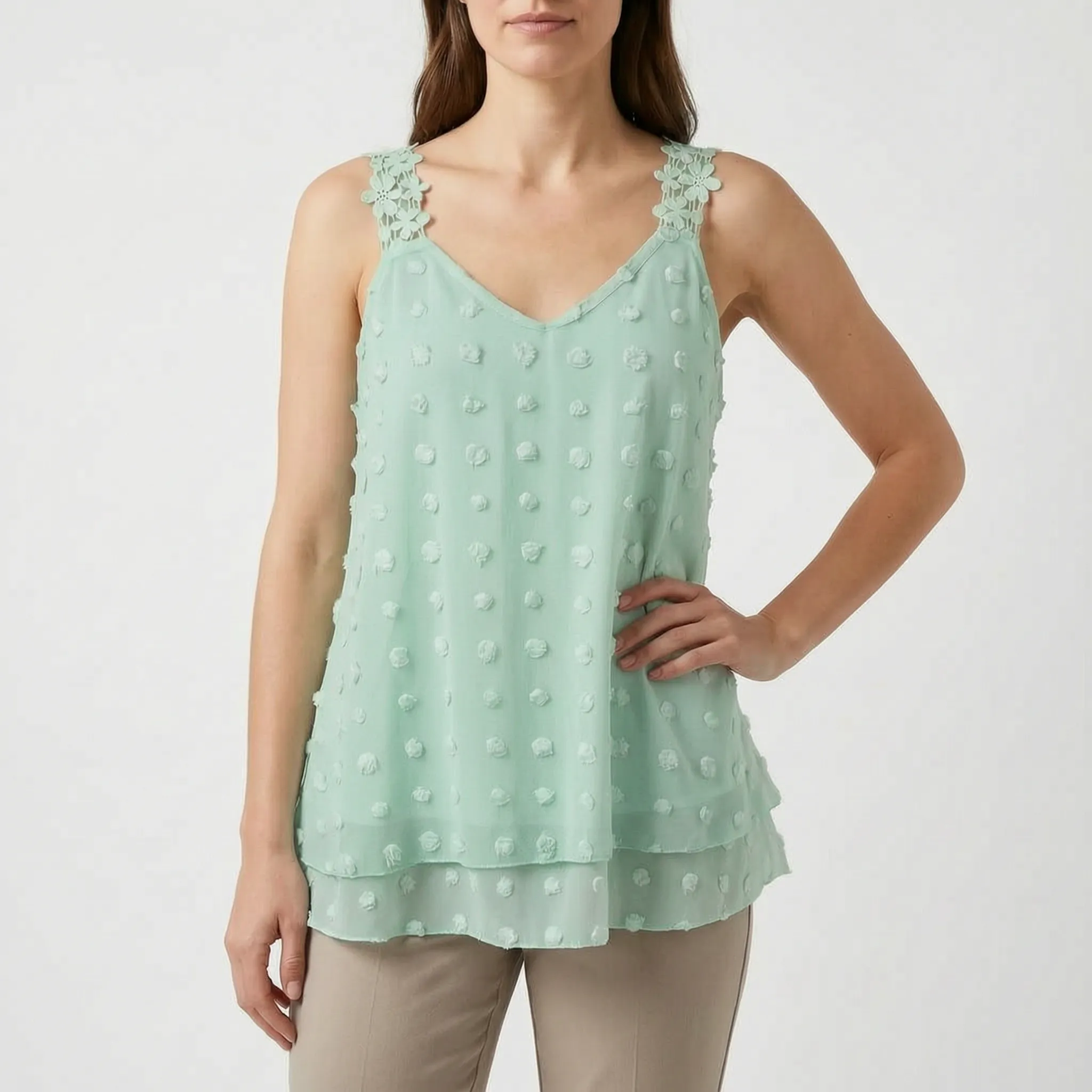 Nuvina™ -  Textured Sleeveless Summer Top -  Warm Weather Outings