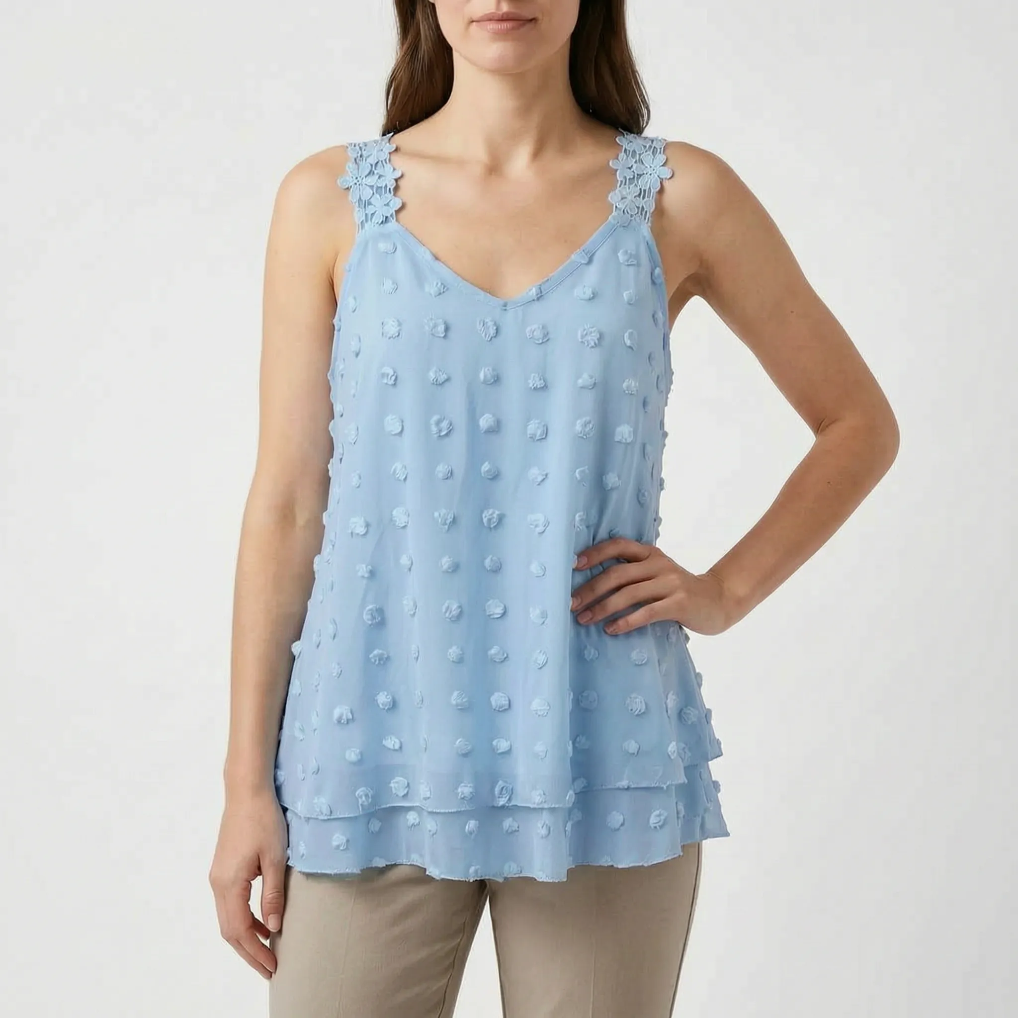 Nuvina™ -  Textured Sleeveless Summer Top -  Warm Weather Outings