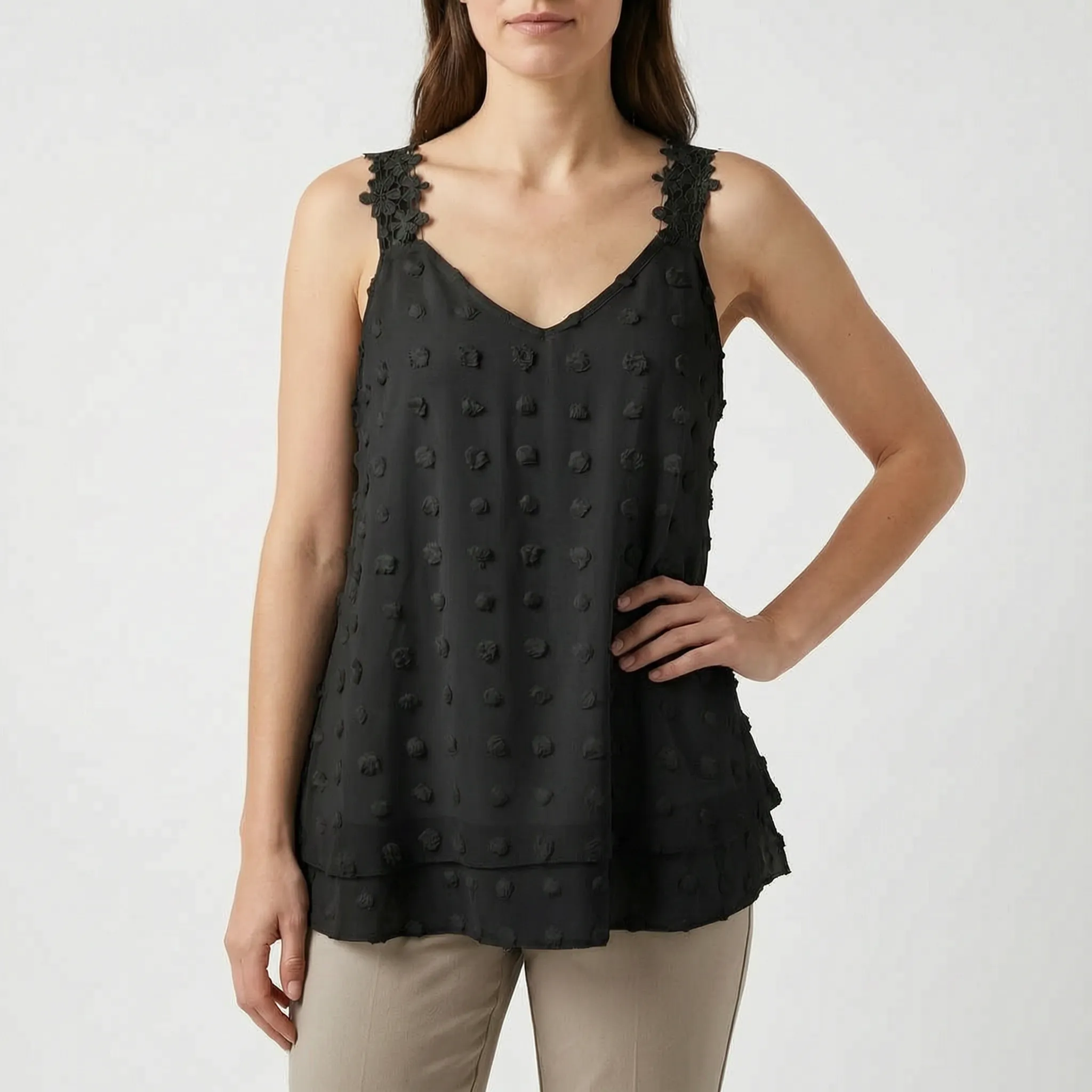 Nuvina™ -  Textured Sleeveless Summer Top -  Warm Weather Outings