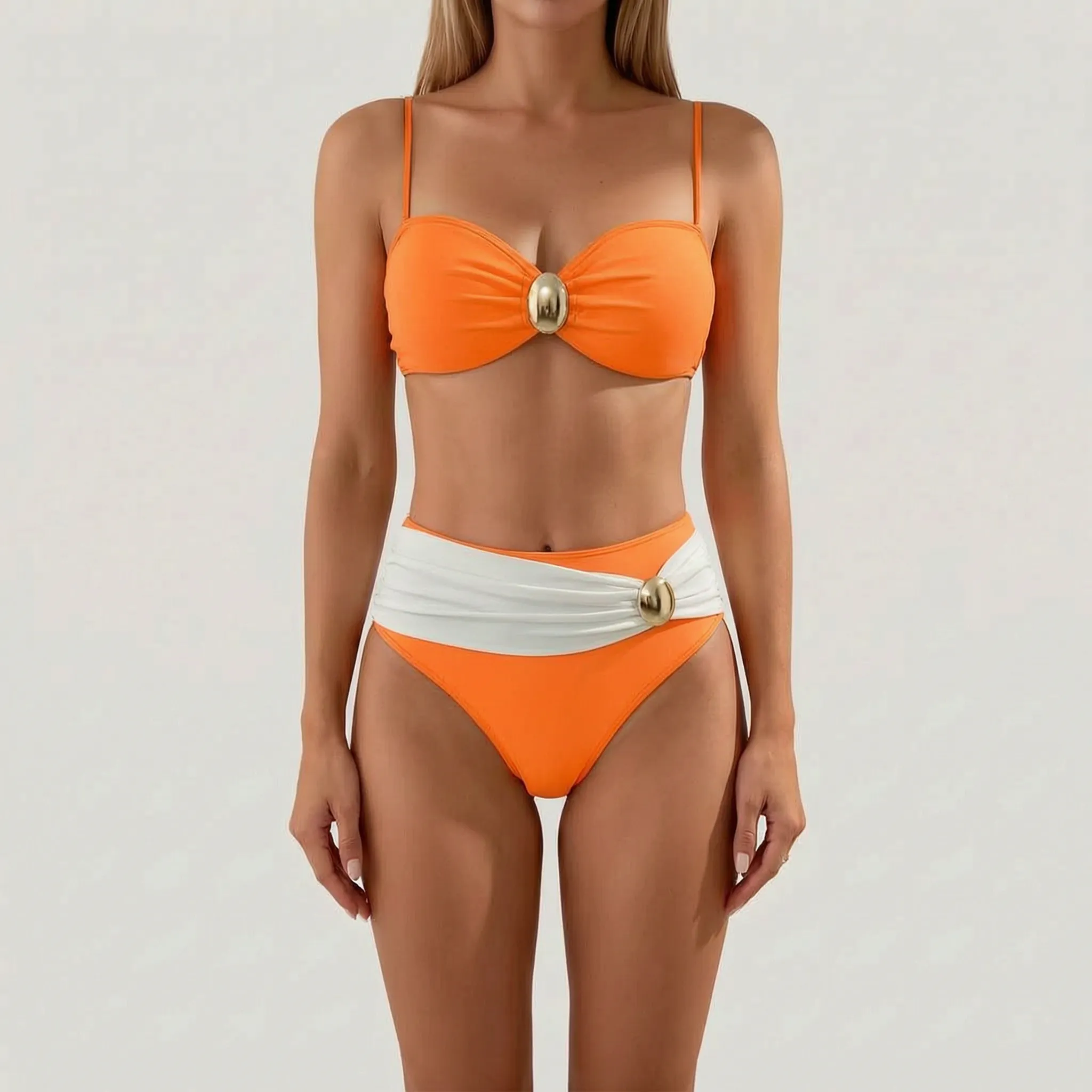 Ocenelle™ -  High-Waisted Two-Piece Bikini Set -  Beach Holidays