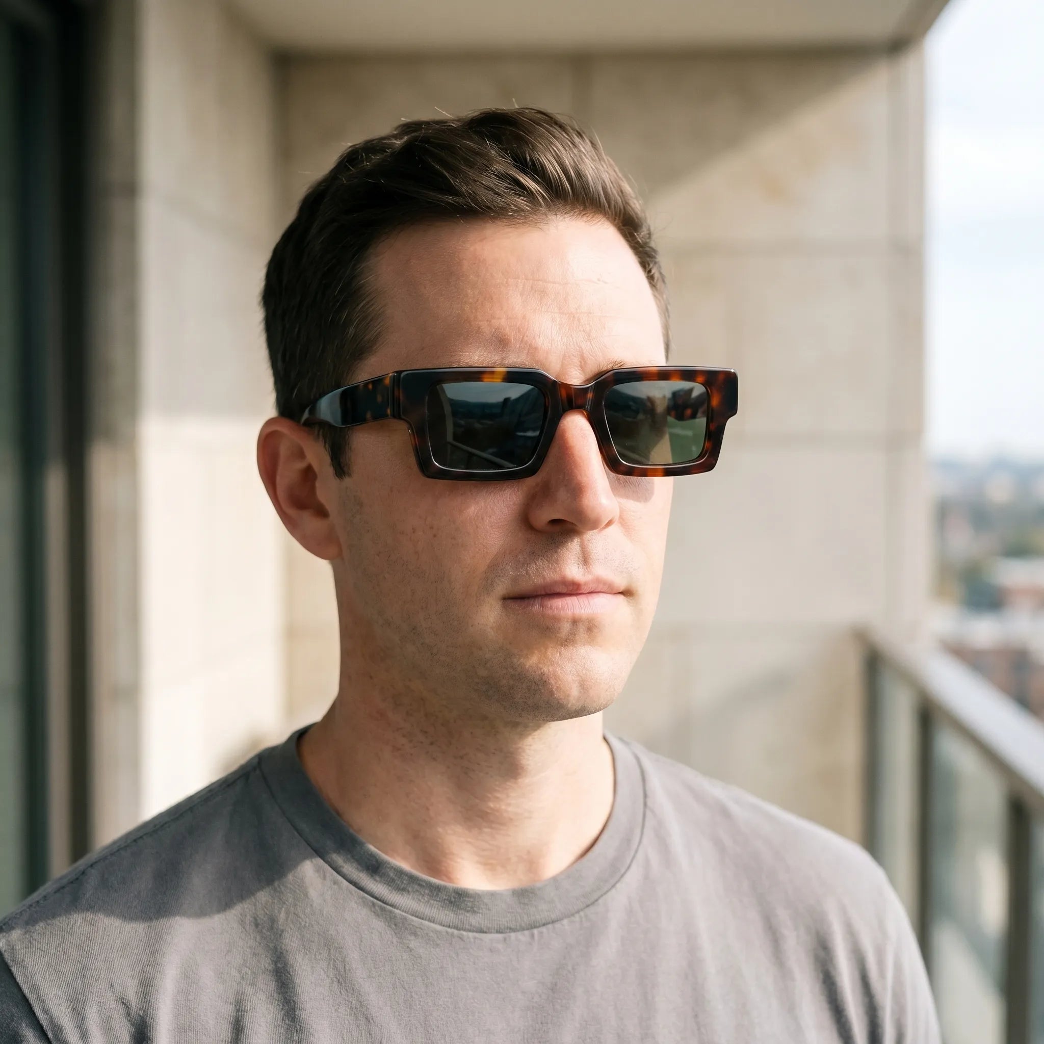 Optikast™ -  Rectangular Translucent Frame Sunglasses -  Sunny City Commutes