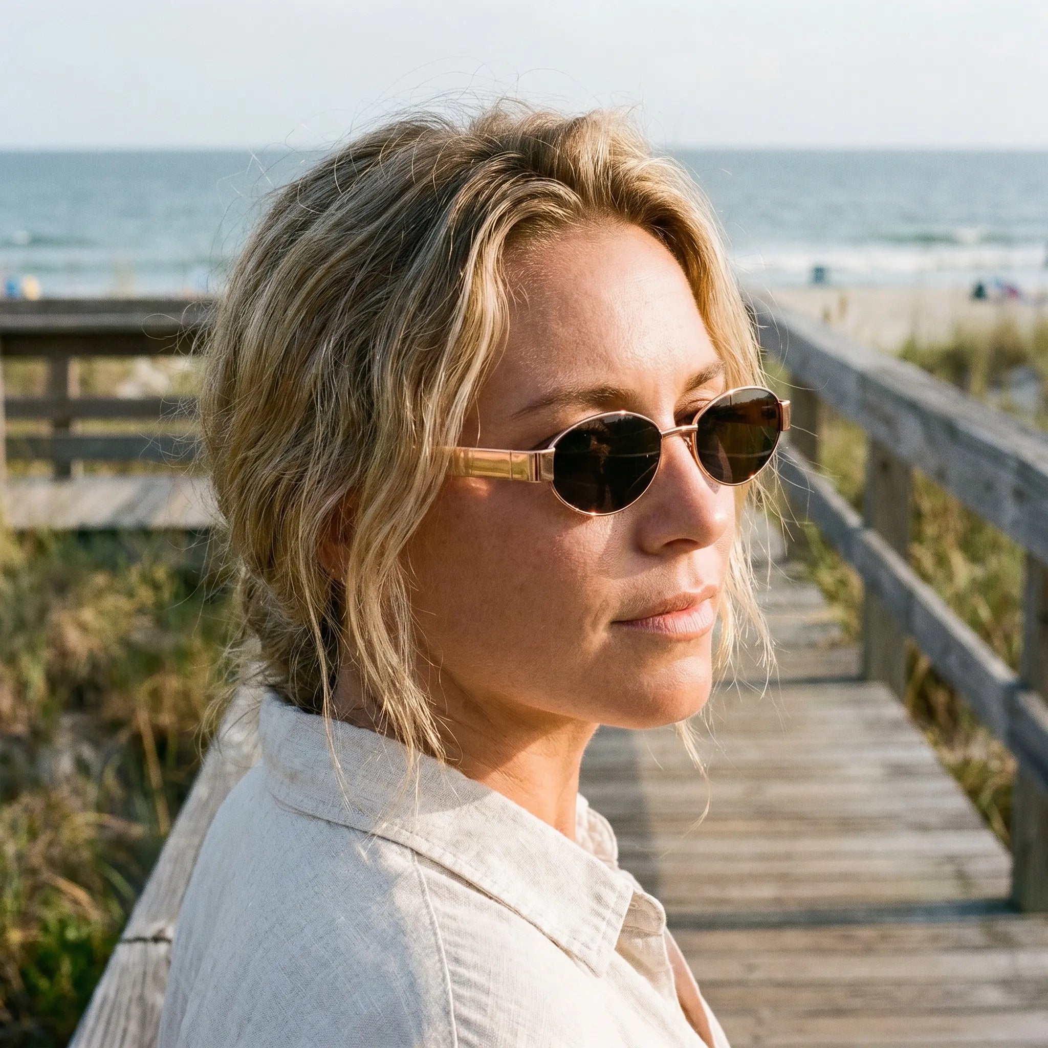 Ovallia™ -  Vintage Style Oval Sunglasses -  Filtering Bright Sunlight