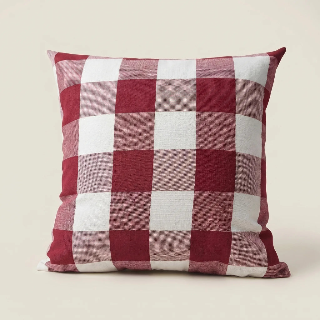 Plaidora™ -  Square Checkered Throw Cushion -  Sofa Backrest Support
