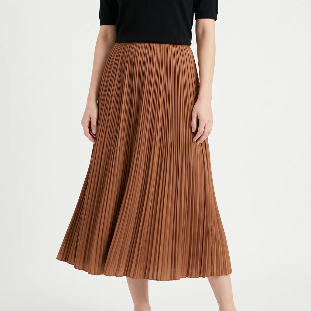 Pliata™ -  Pleated Midi Skirt -  Office Wear