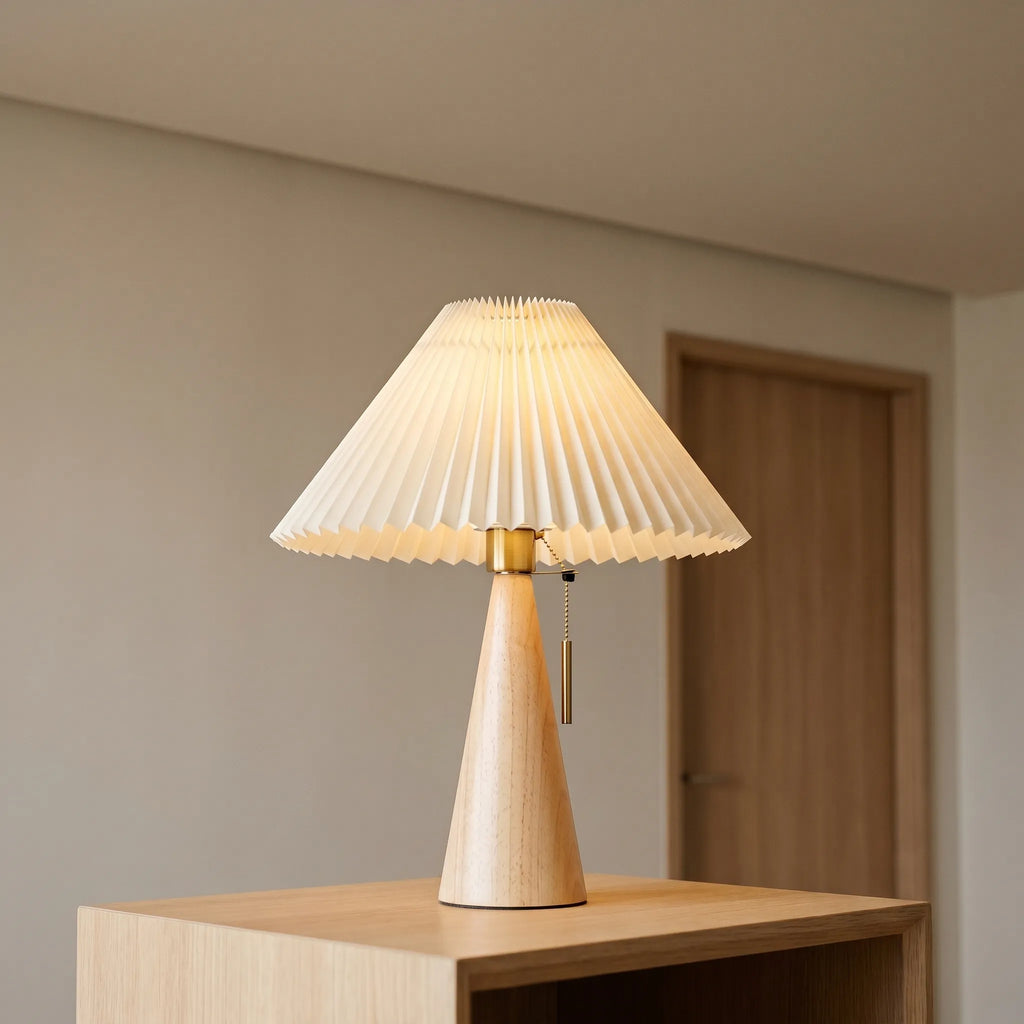 Plicata™ -  Minimalist Pleated Table Lamp -  Illuminating Reading Nooks