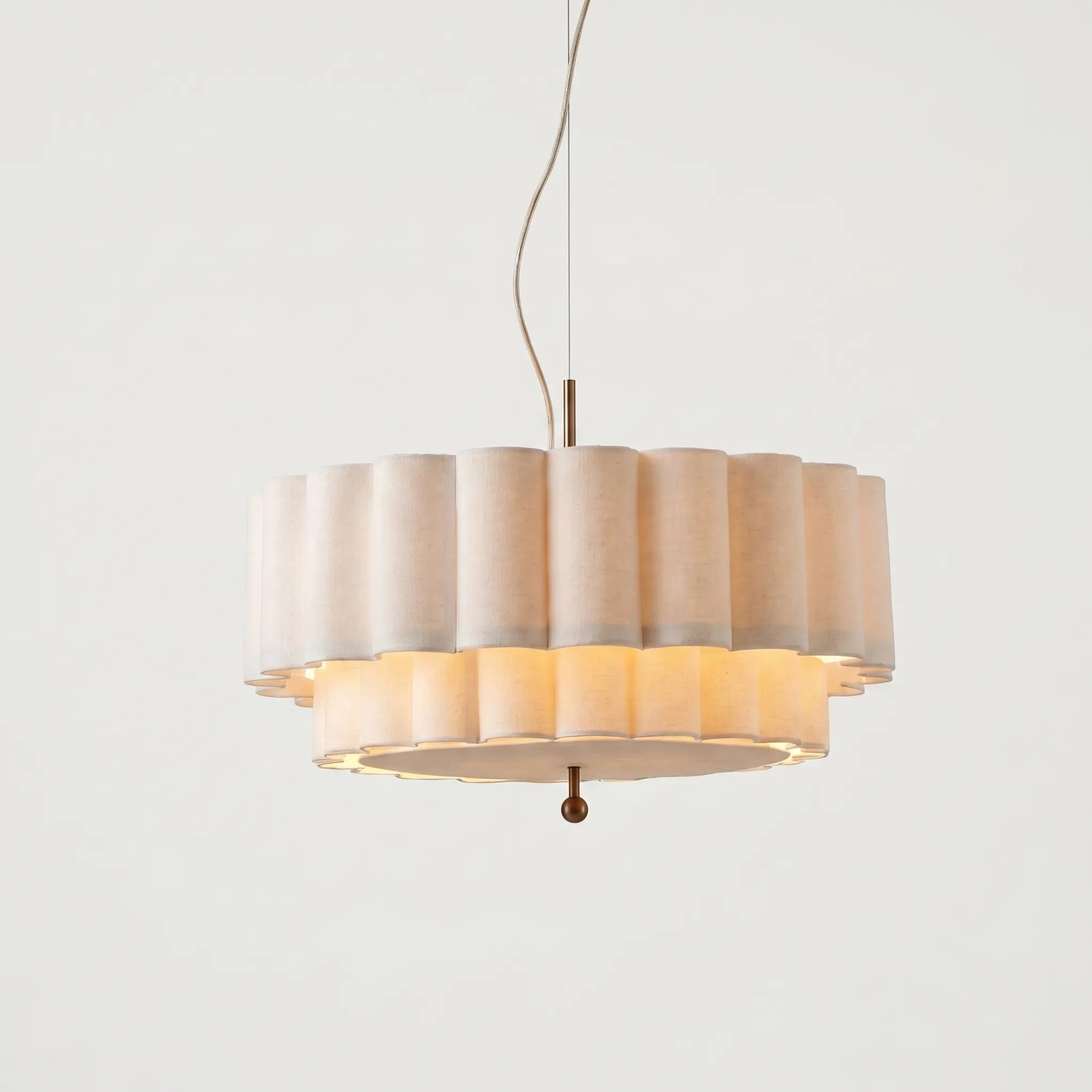 Plisseo™ -  Scalloped Fabric Pendant Light -  Diffusing Overhead Glare