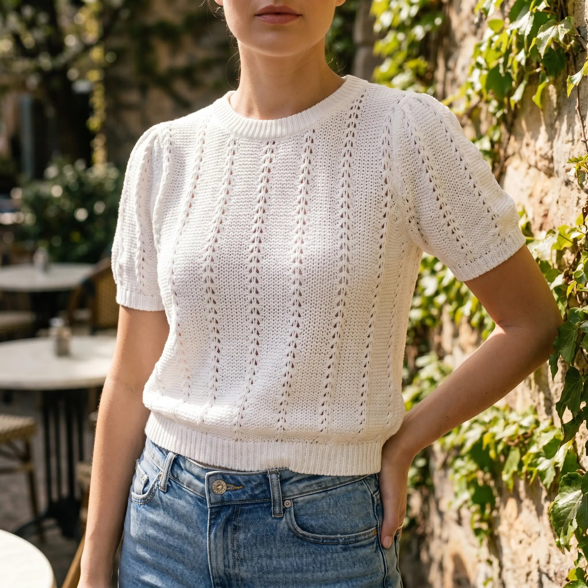 Purlina™ -  Short Sleeve Knit Top -  Everyday Layering
