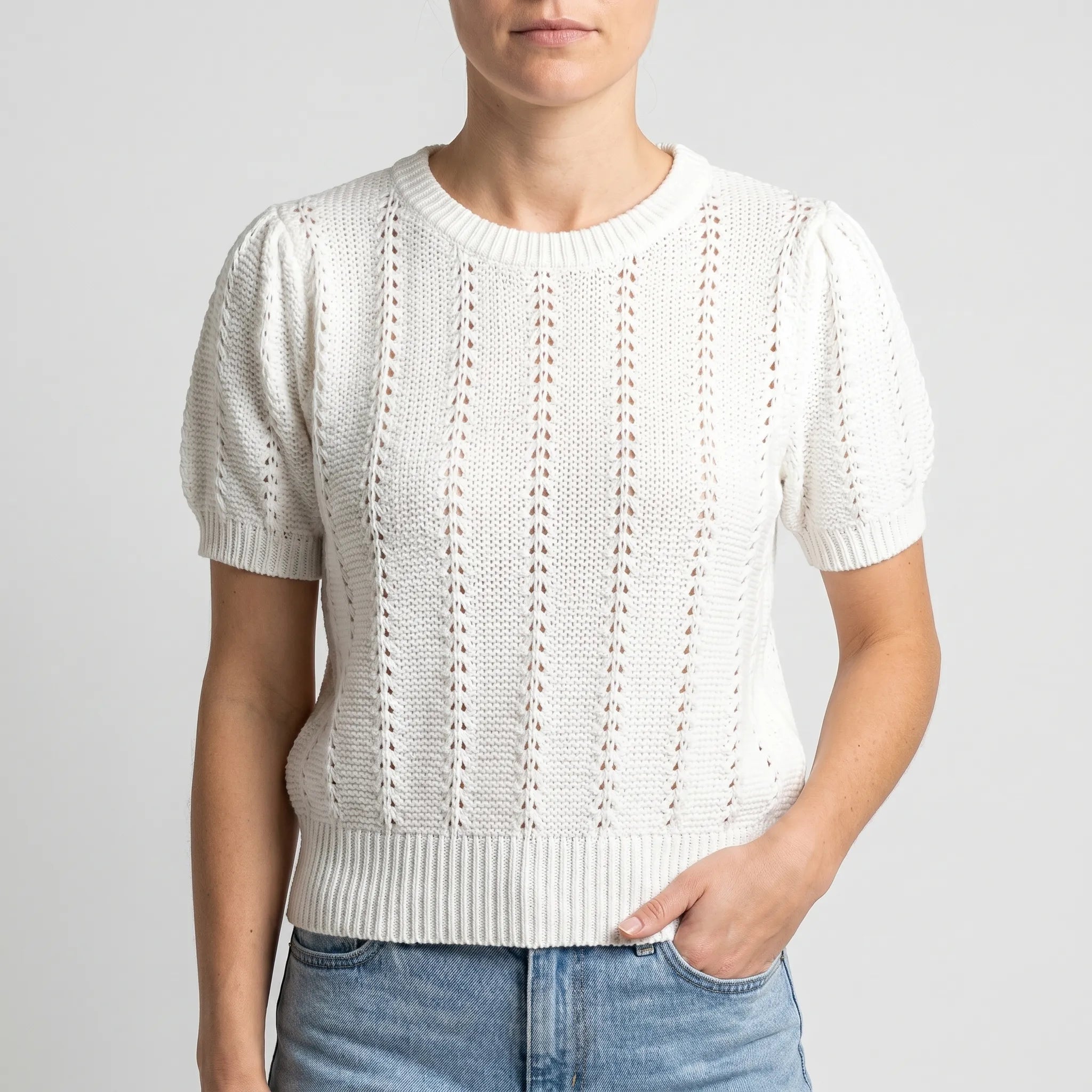 Purlina™ -  Short Sleeve Knit Top -  Everyday Layering