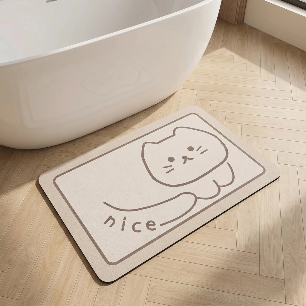 Purromat™ -  Minimalist Cat Floor Mat -  Drying Wet Feet