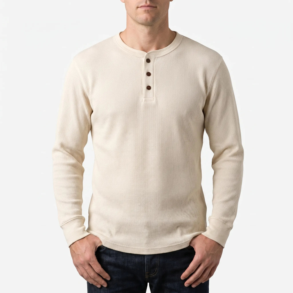 Ribston™ -  Long Sleeve Henley Shirt -  Casual Office Dressing