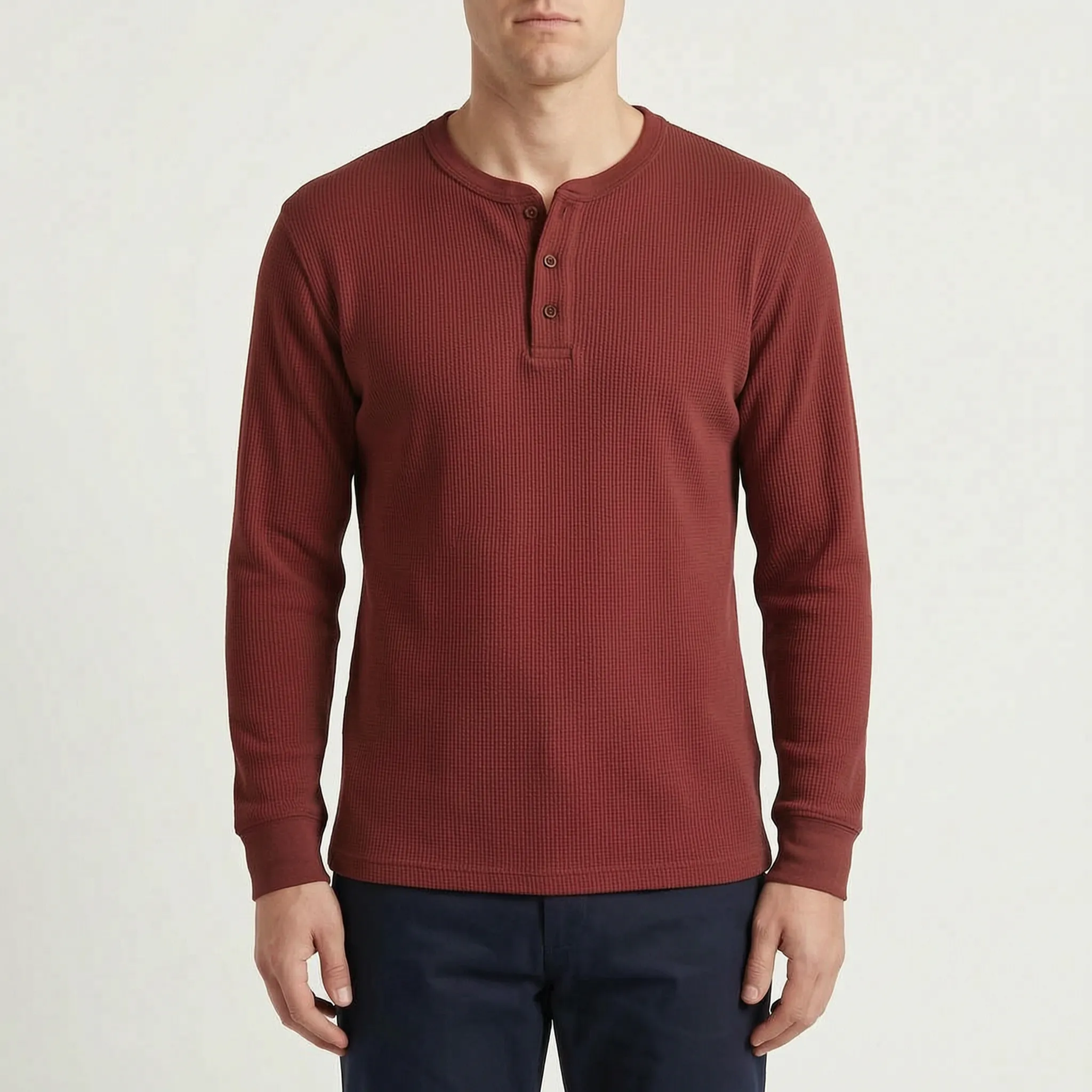 Ribston™ -  Long Sleeve Henley Shirt -  Casual Office Dressing