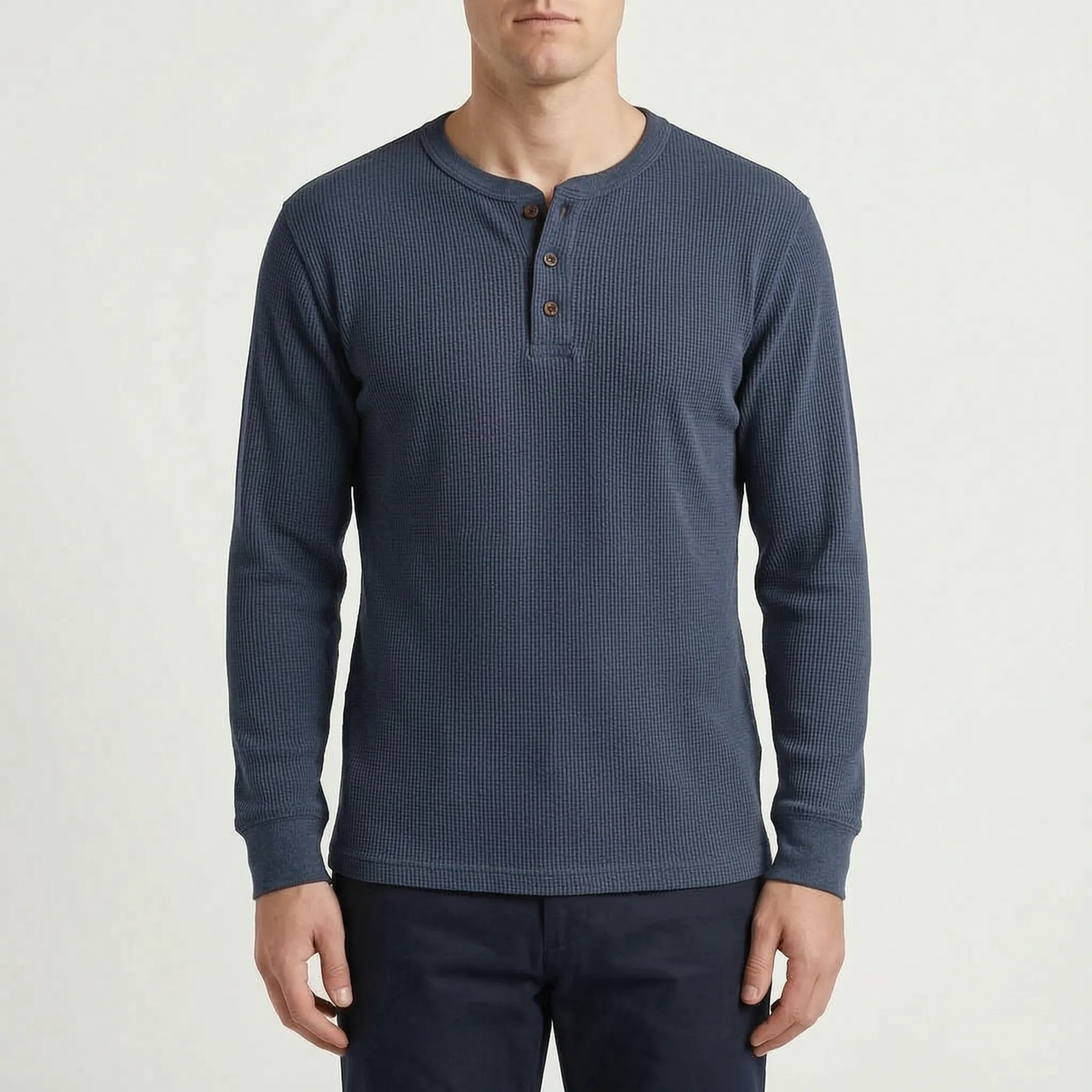 Ribston™ -  Long Sleeve Henley Shirt -  Casual Office Dressing