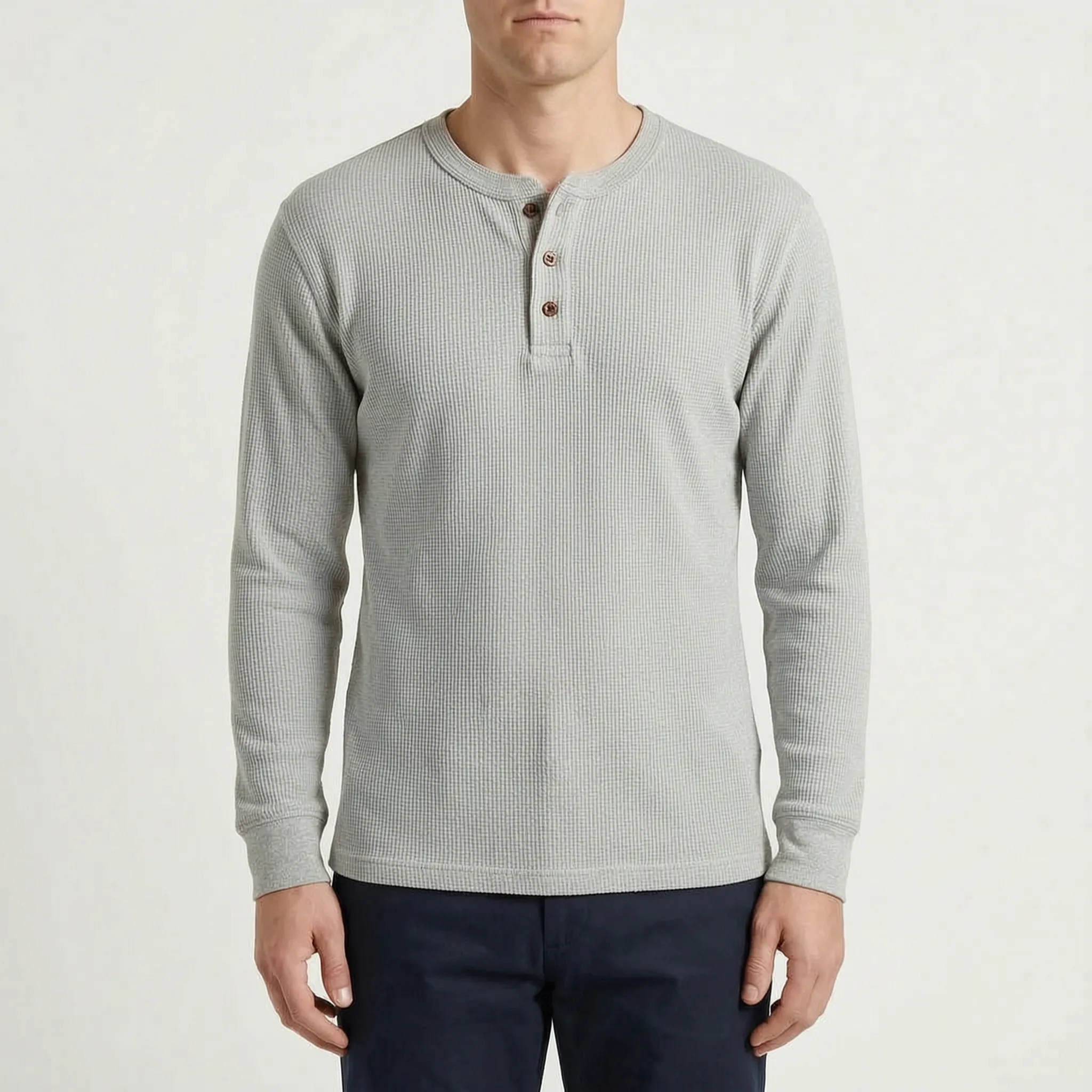 Ribston™ -  Long Sleeve Henley Shirt -  Casual Office Dressing