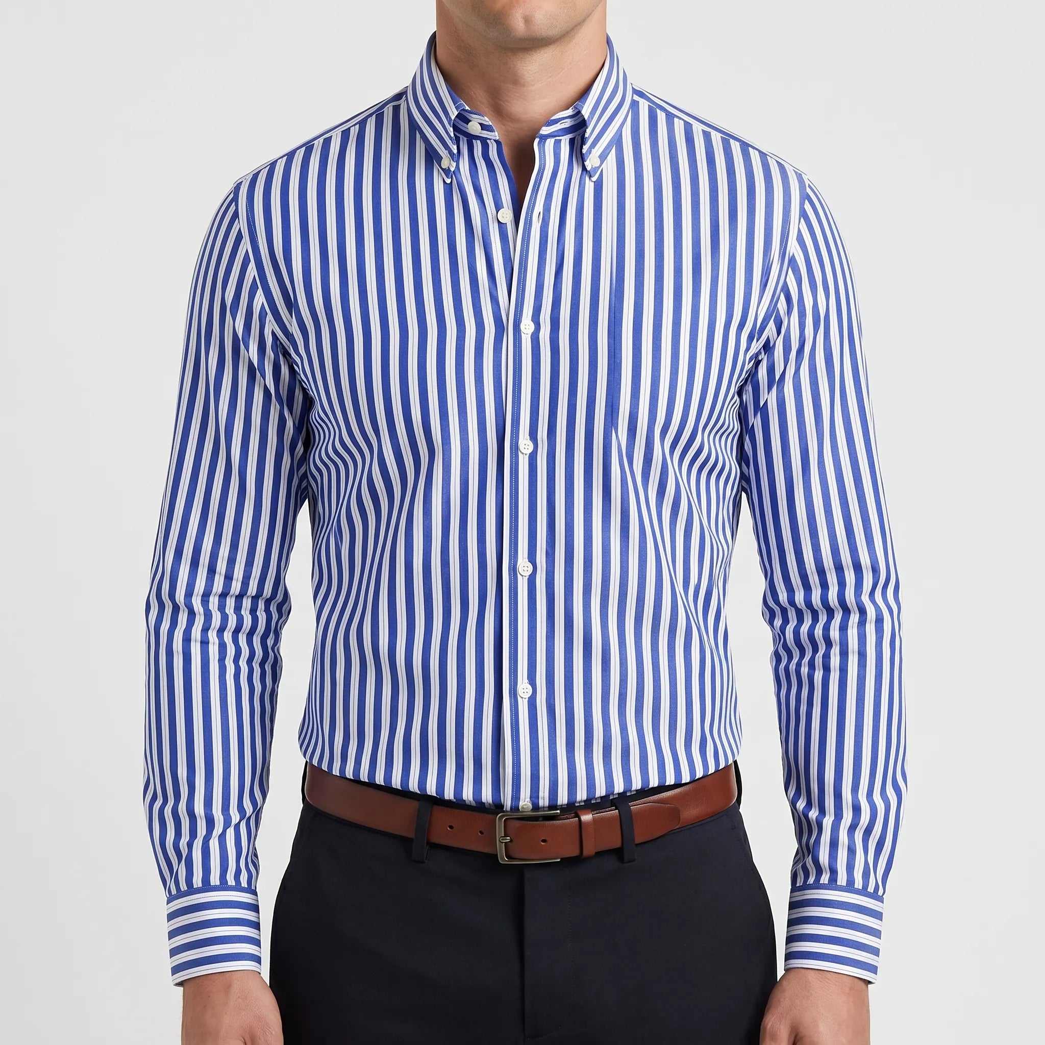 Rovik™ -  Men's Striped Long Sleeve Shirt -  Office Wear