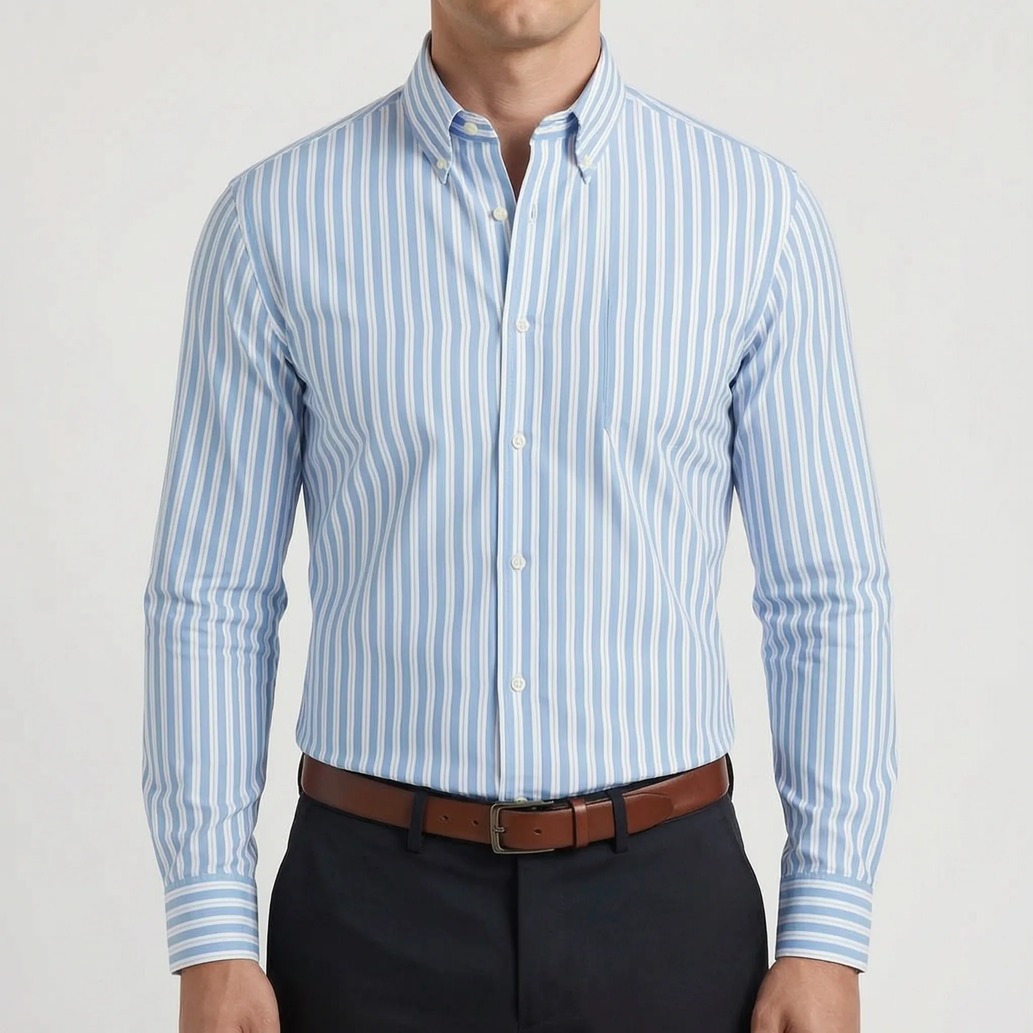 Rovik™ -  Men's Striped Long Sleeve Shirt -  Office Wear