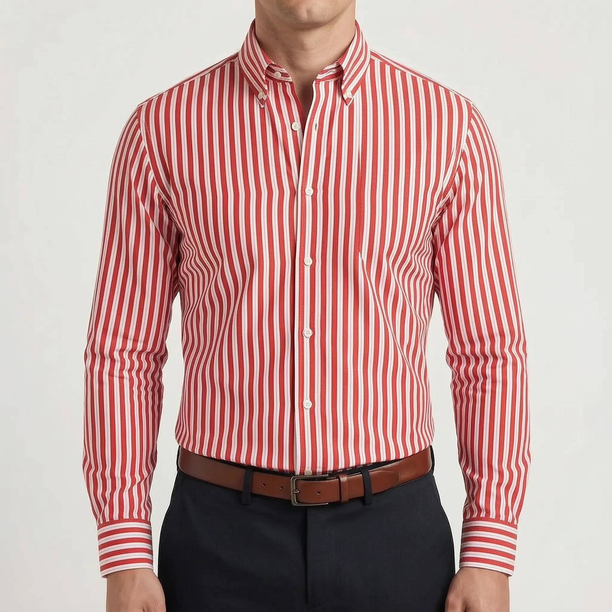 Rovik™ -  Men's Striped Long Sleeve Shirt -  Office Wear